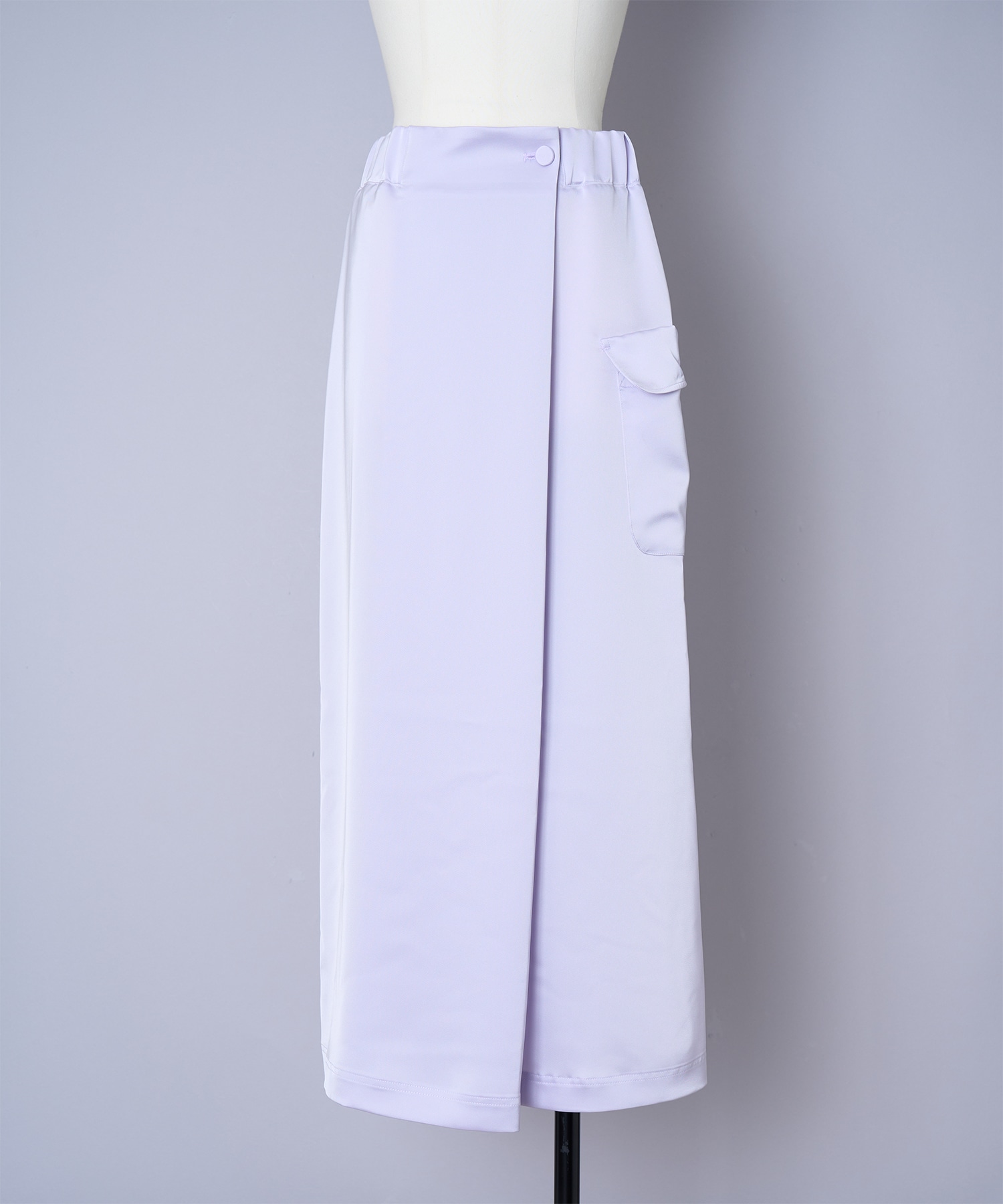 Triacetate Satin Military Style Skirt