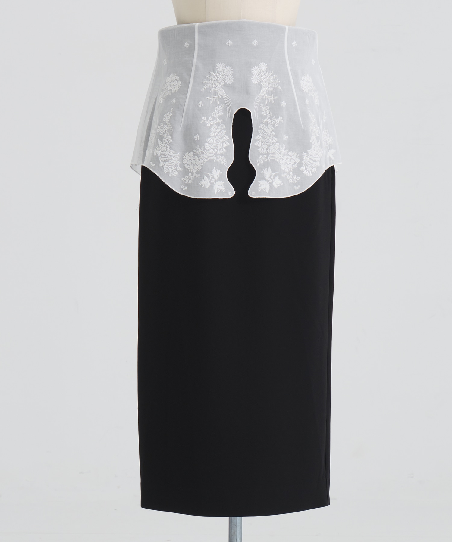 Triacetate Georgette Embroidery Peplum Skirt