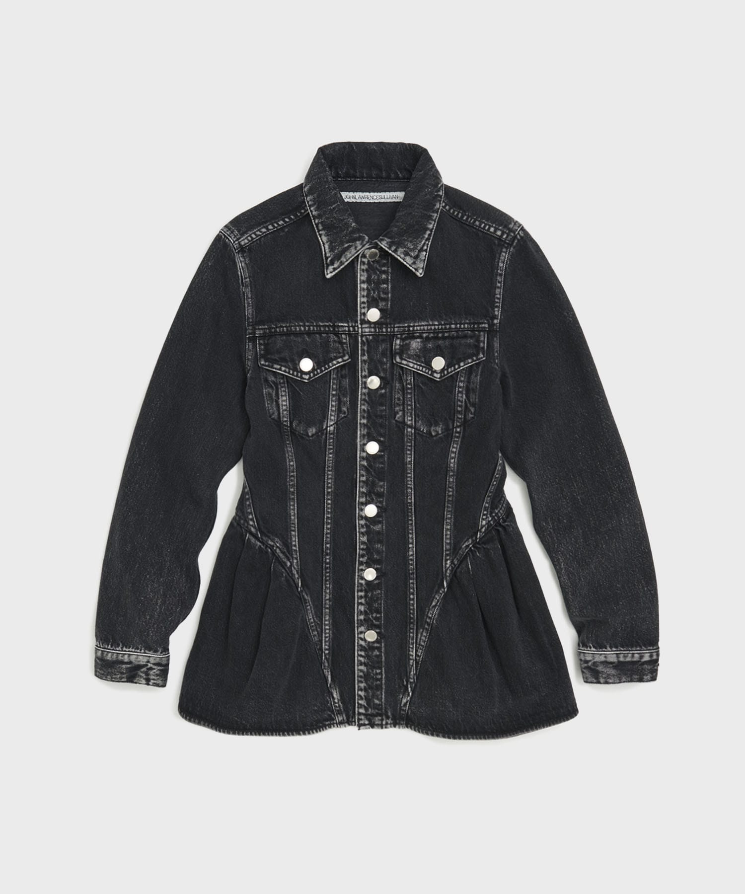WASHED DENIM PEPLUM JACKET