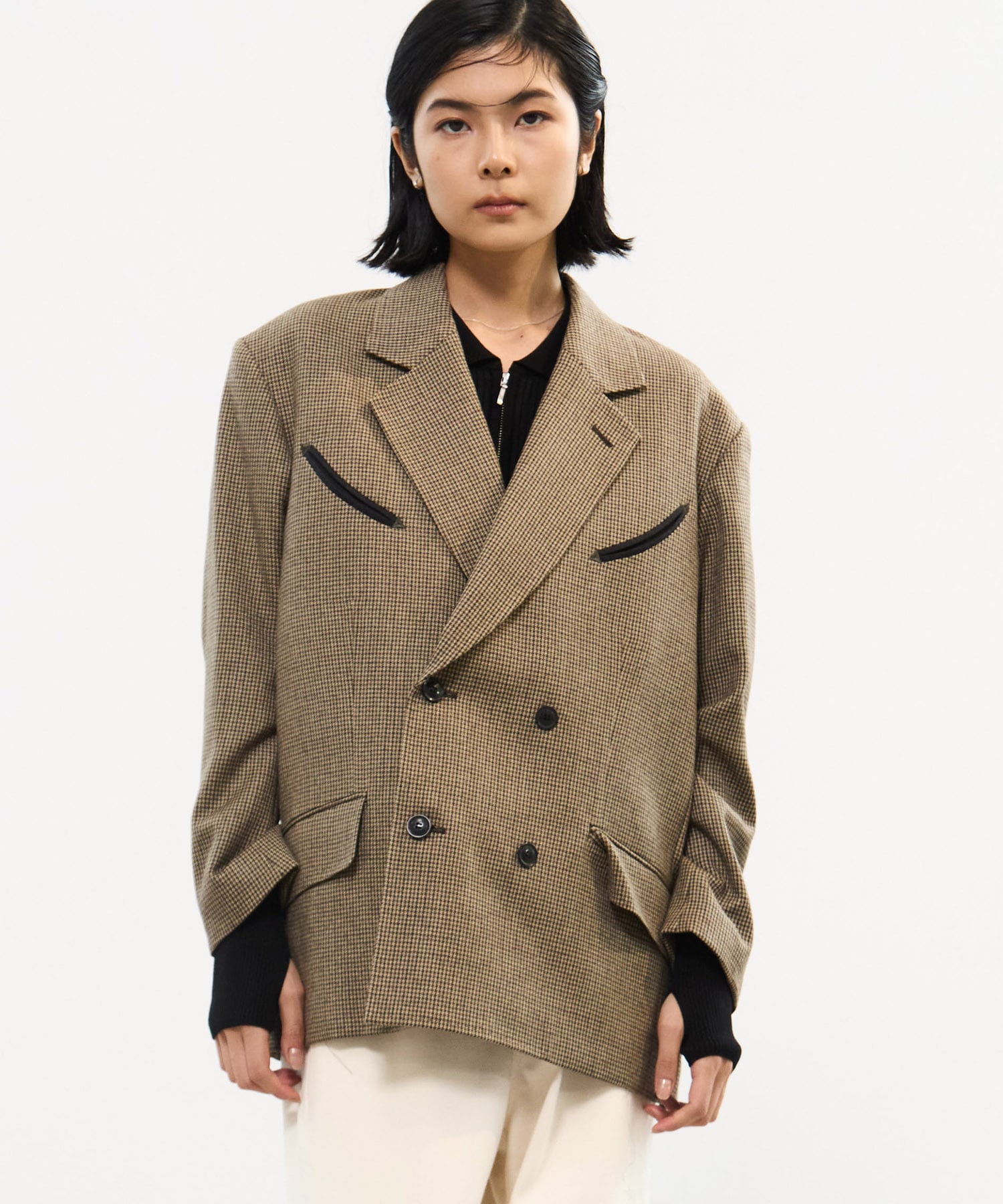 Wool check jacket