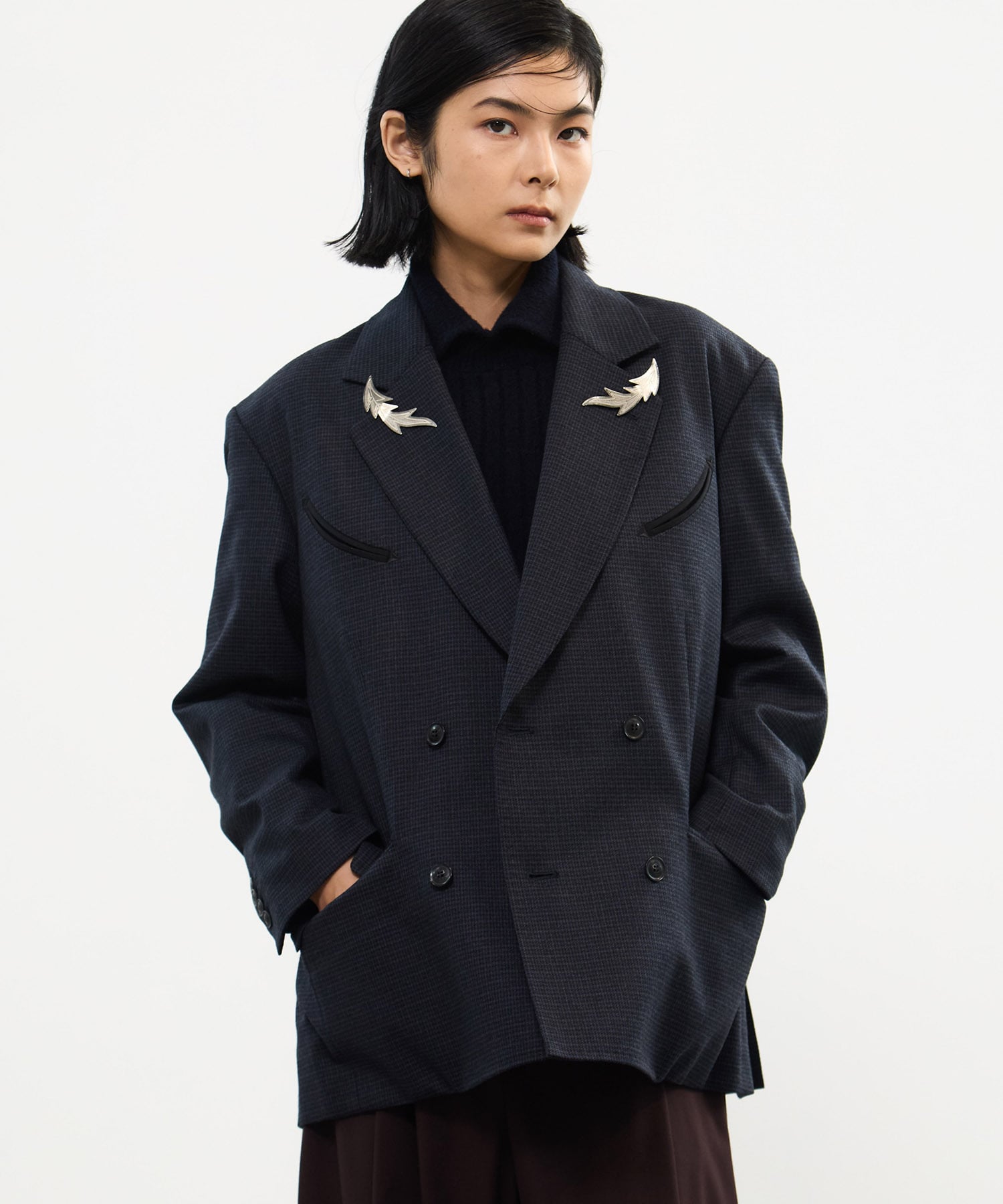 Wool check jacket