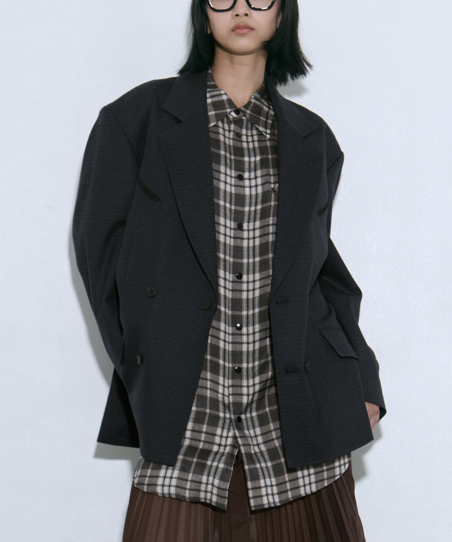 Wool check jacket