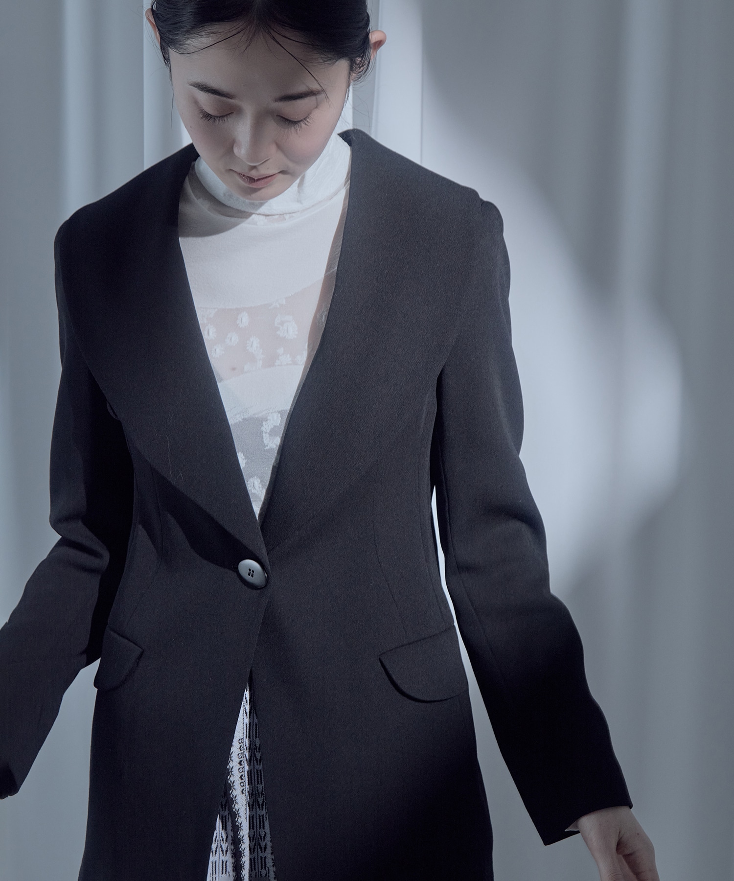 Wool Venetian Shawl Collar Jacket