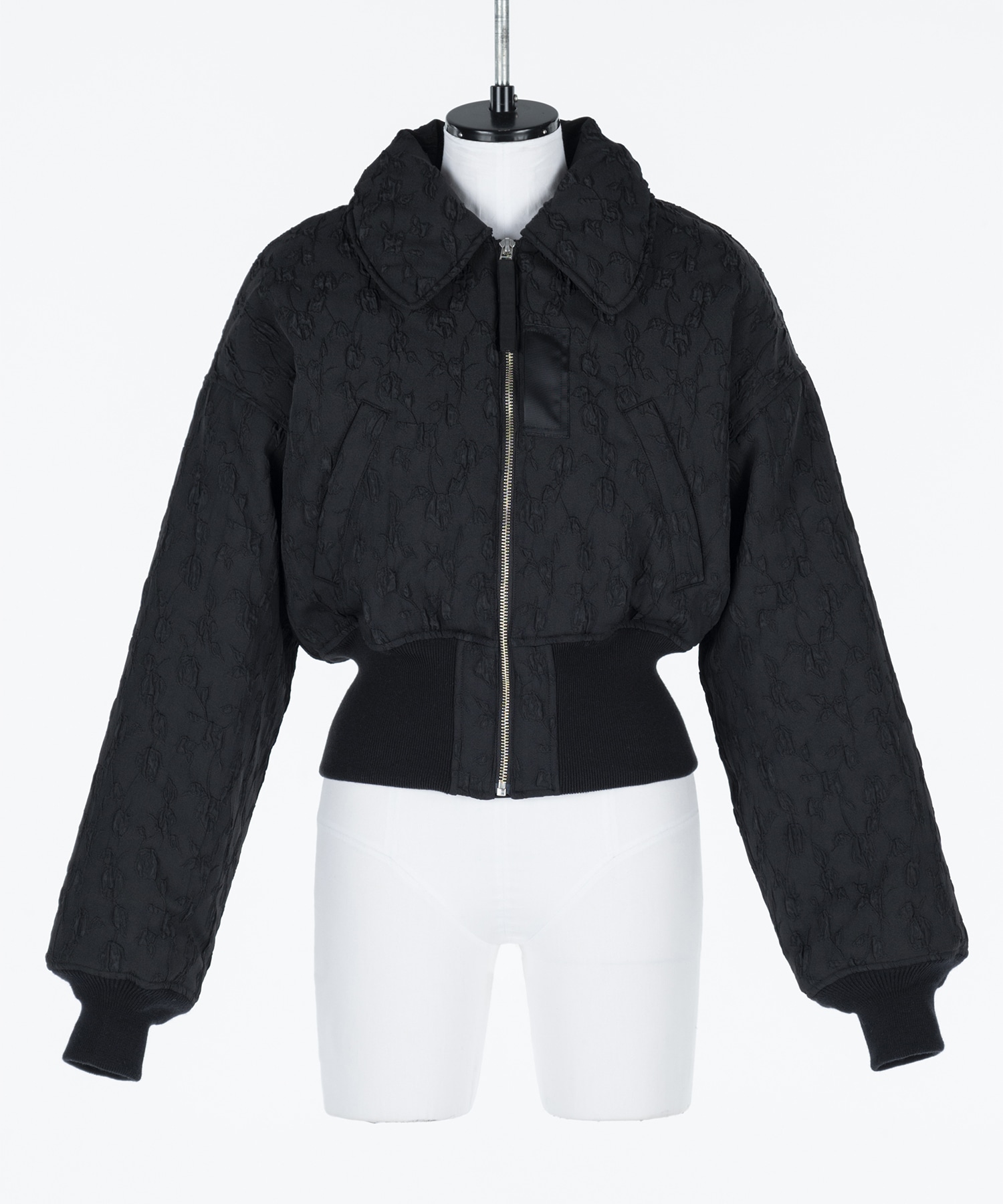 Floral jacquard bomber jacket