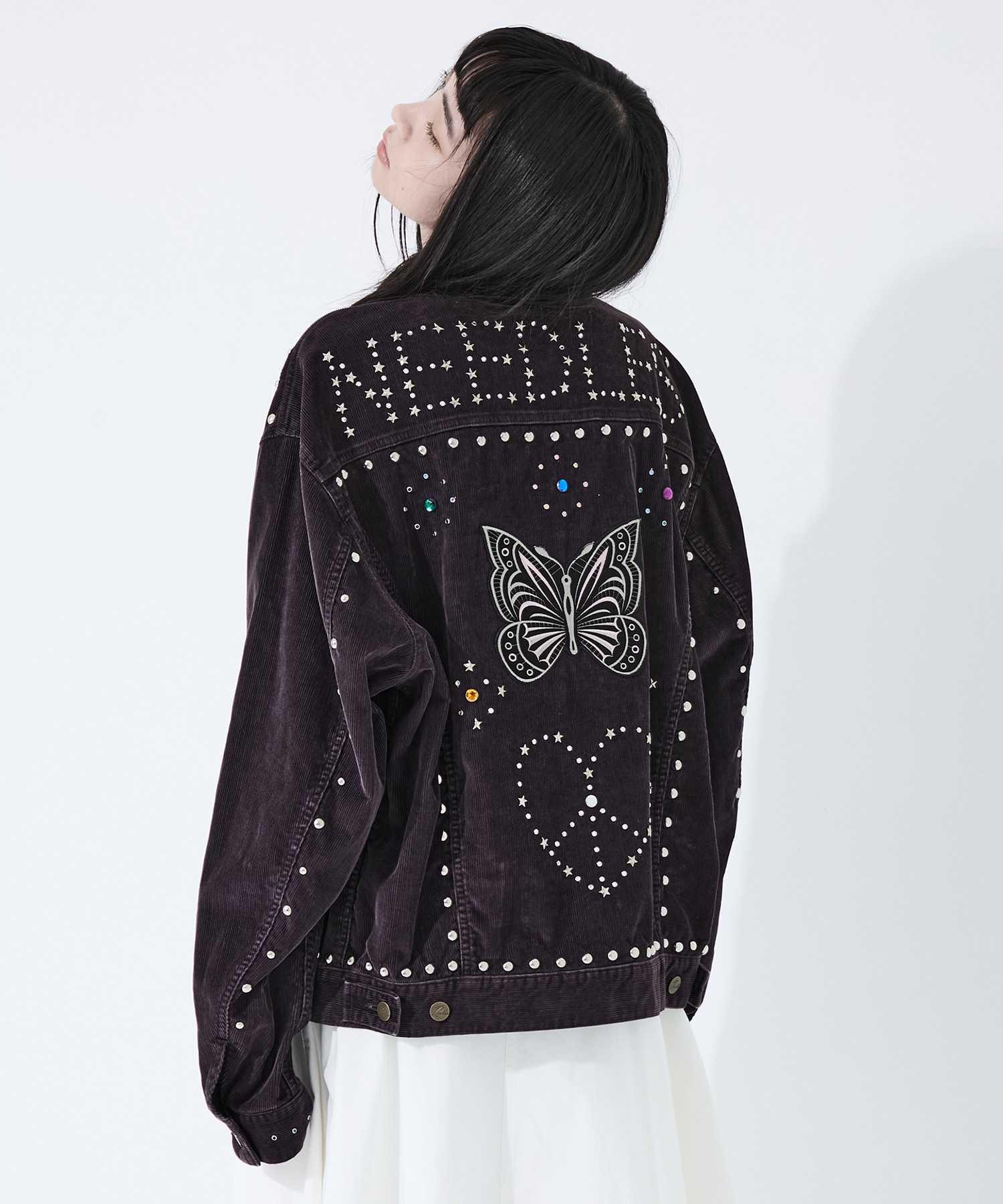 Studded Jean Jacket - 14W Corduroy