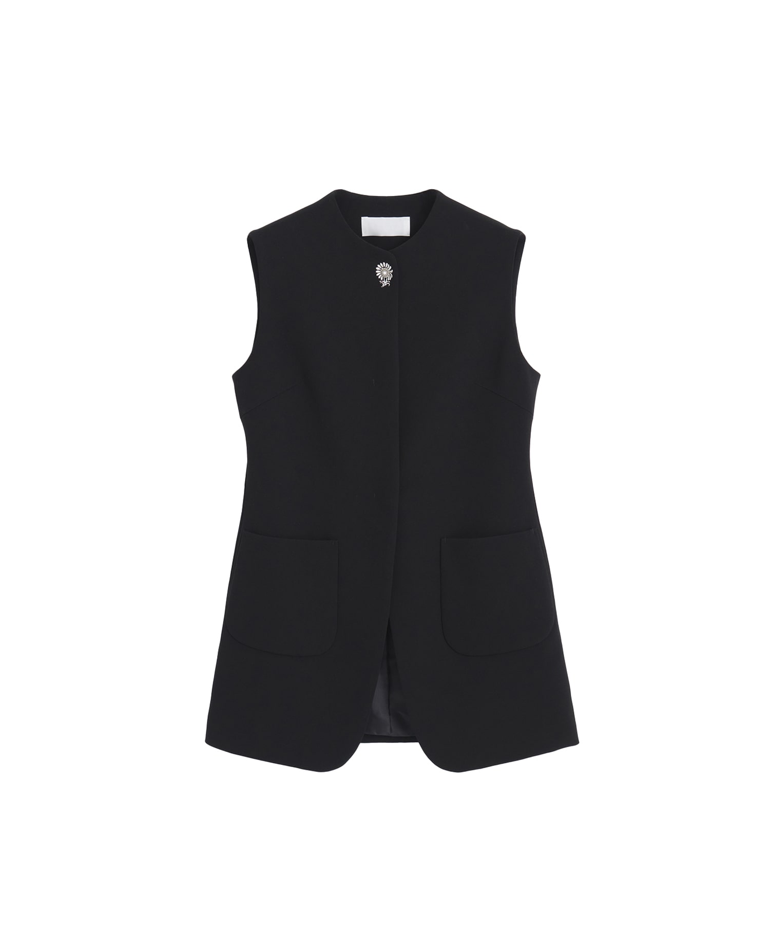 Acetate Polyester Embroidered Buttonholes Vest