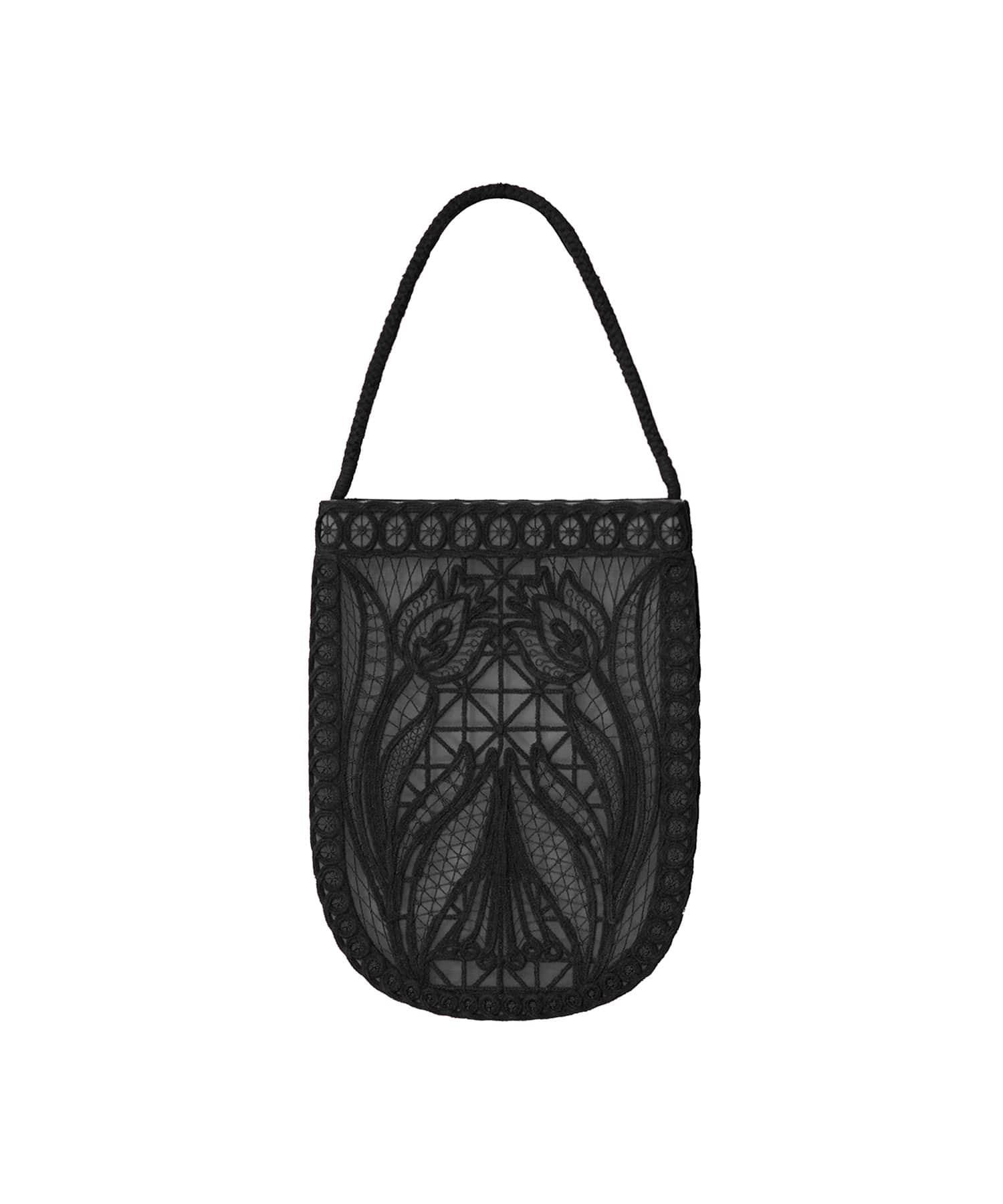 Cording Embroidery Round Tote Bag