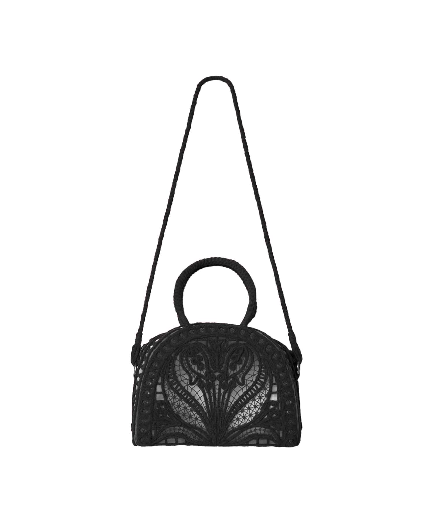 Cording Embroidery Demi Lune Handbag