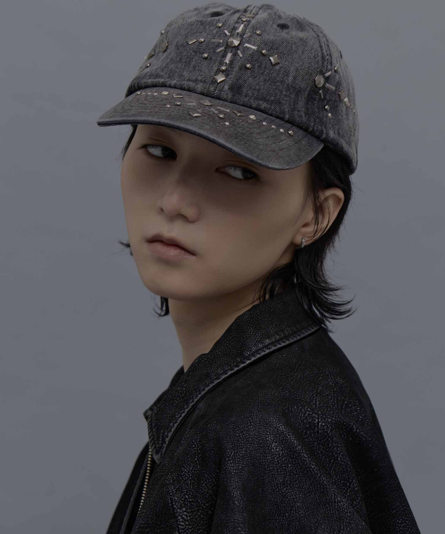 別注silver metal cross cap