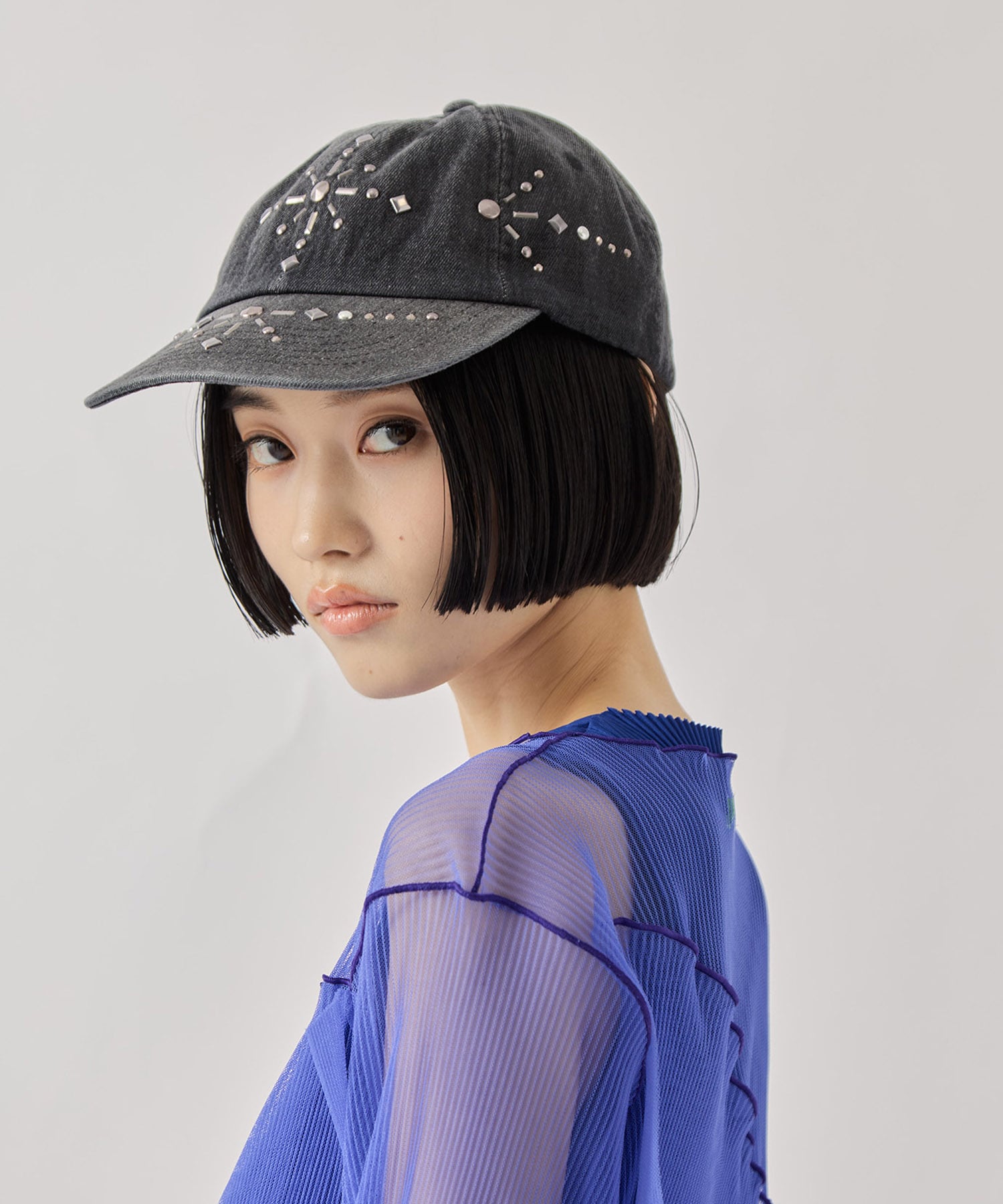 別注silver metal cross cap