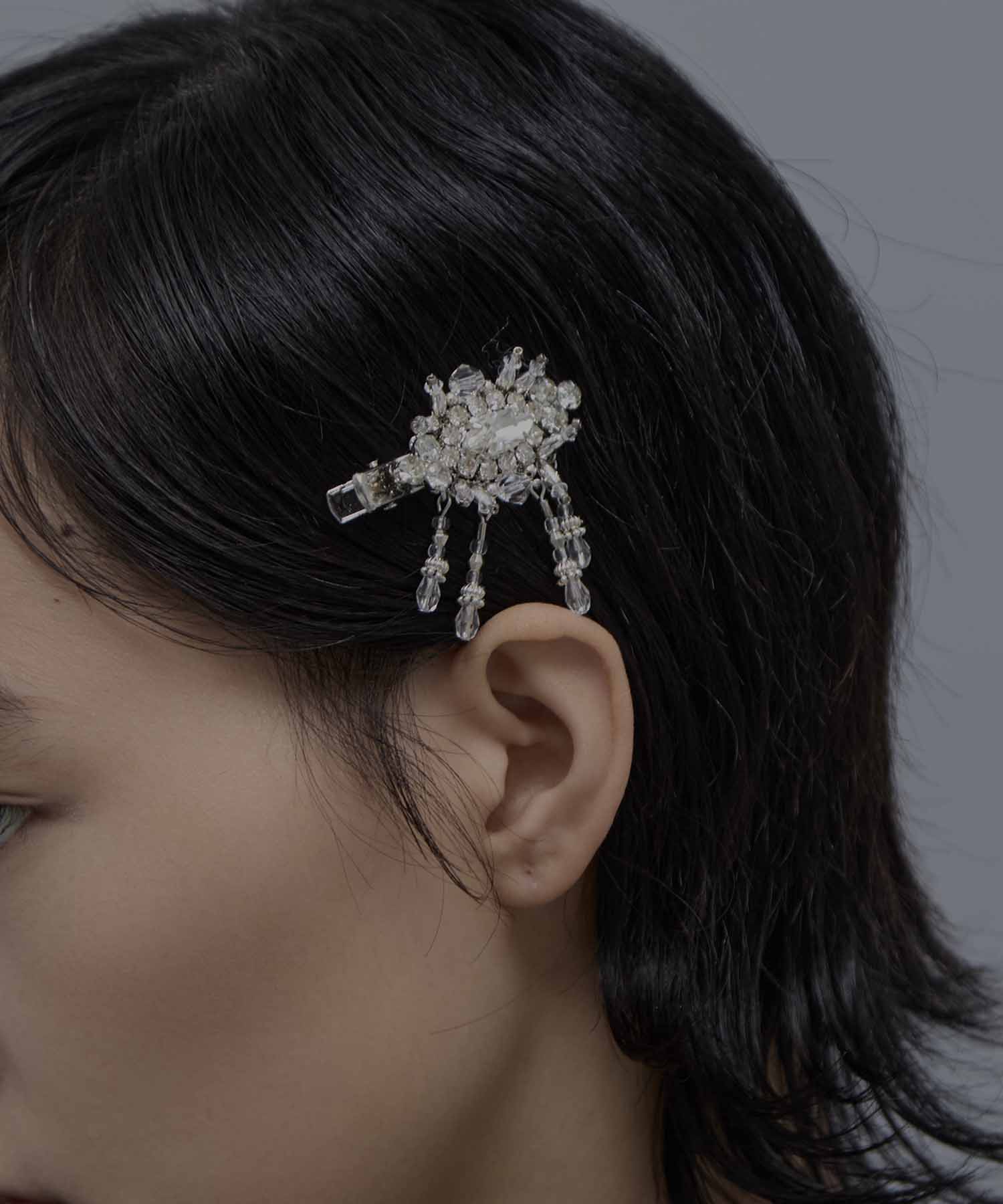 crystal hair clip left