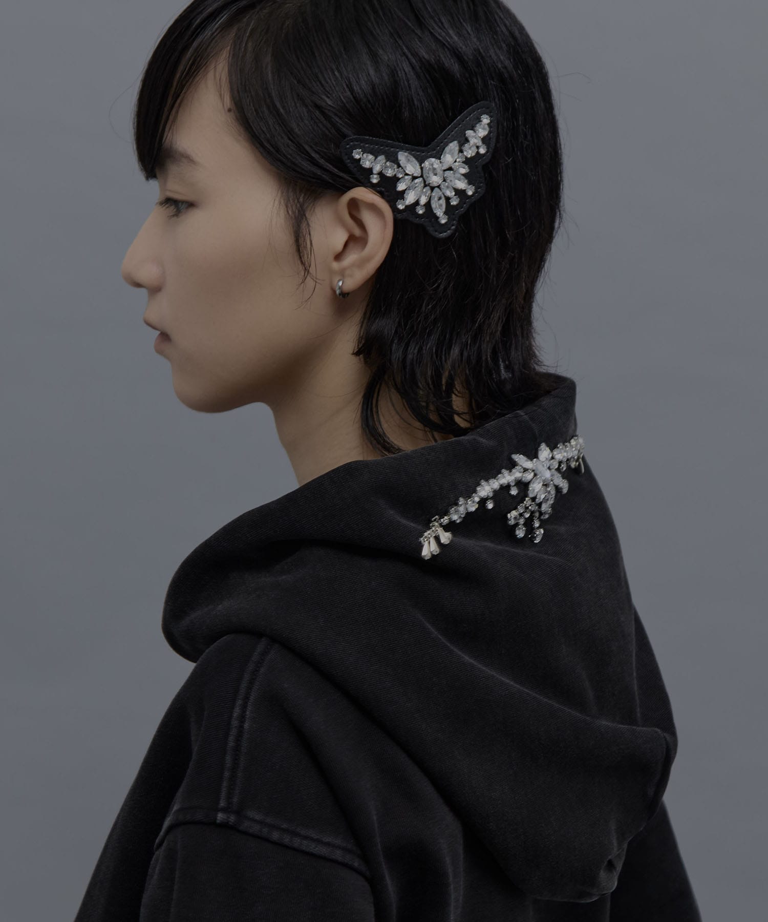 bijou mini tiara barrette　left