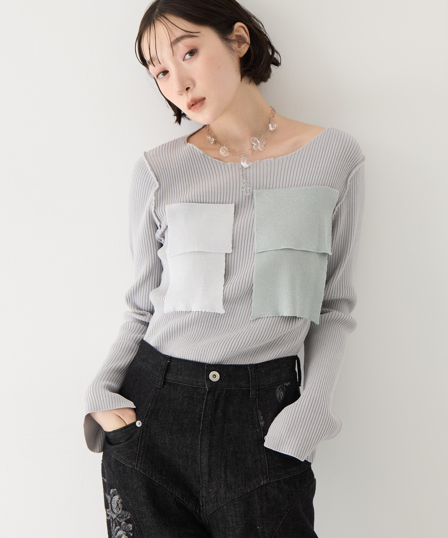 別注CREW NECK RIB KNIT