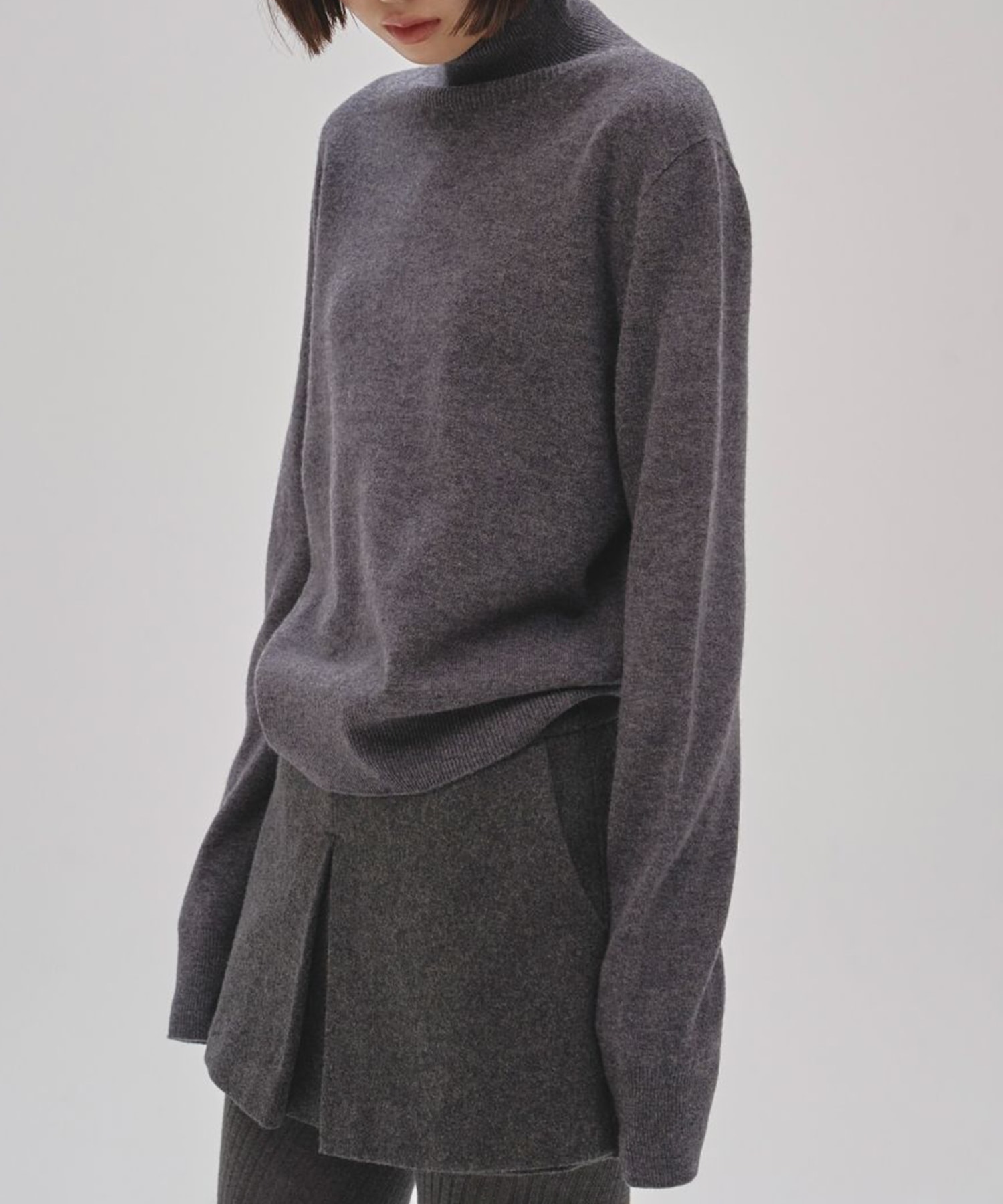 Wool Cashmere Turtle Knit