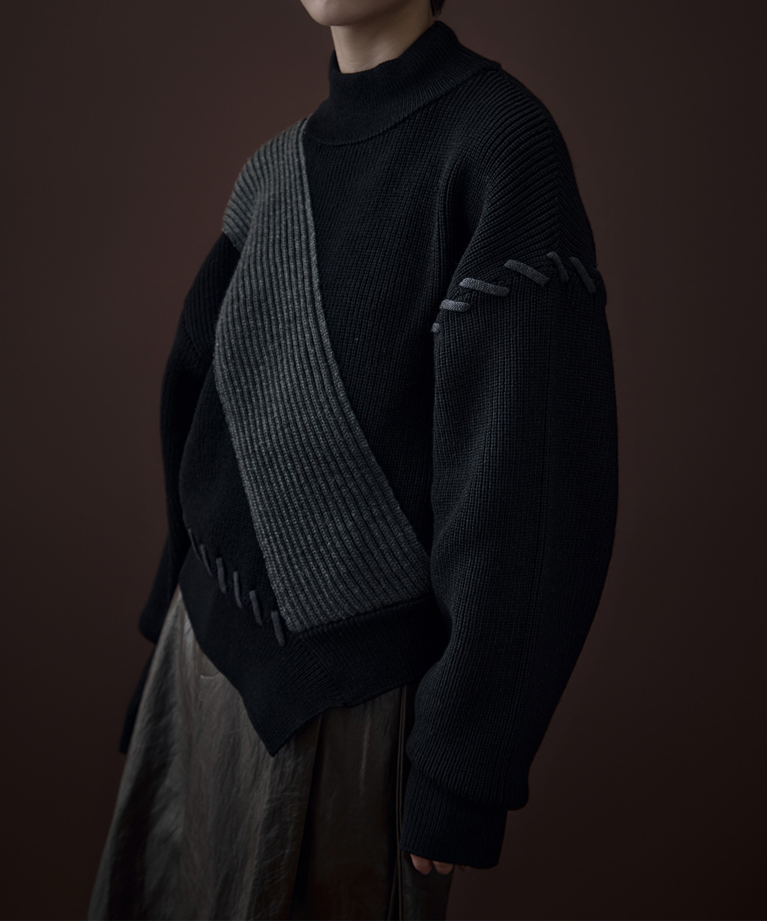 別注Asymmetrical Stitch Rib knit