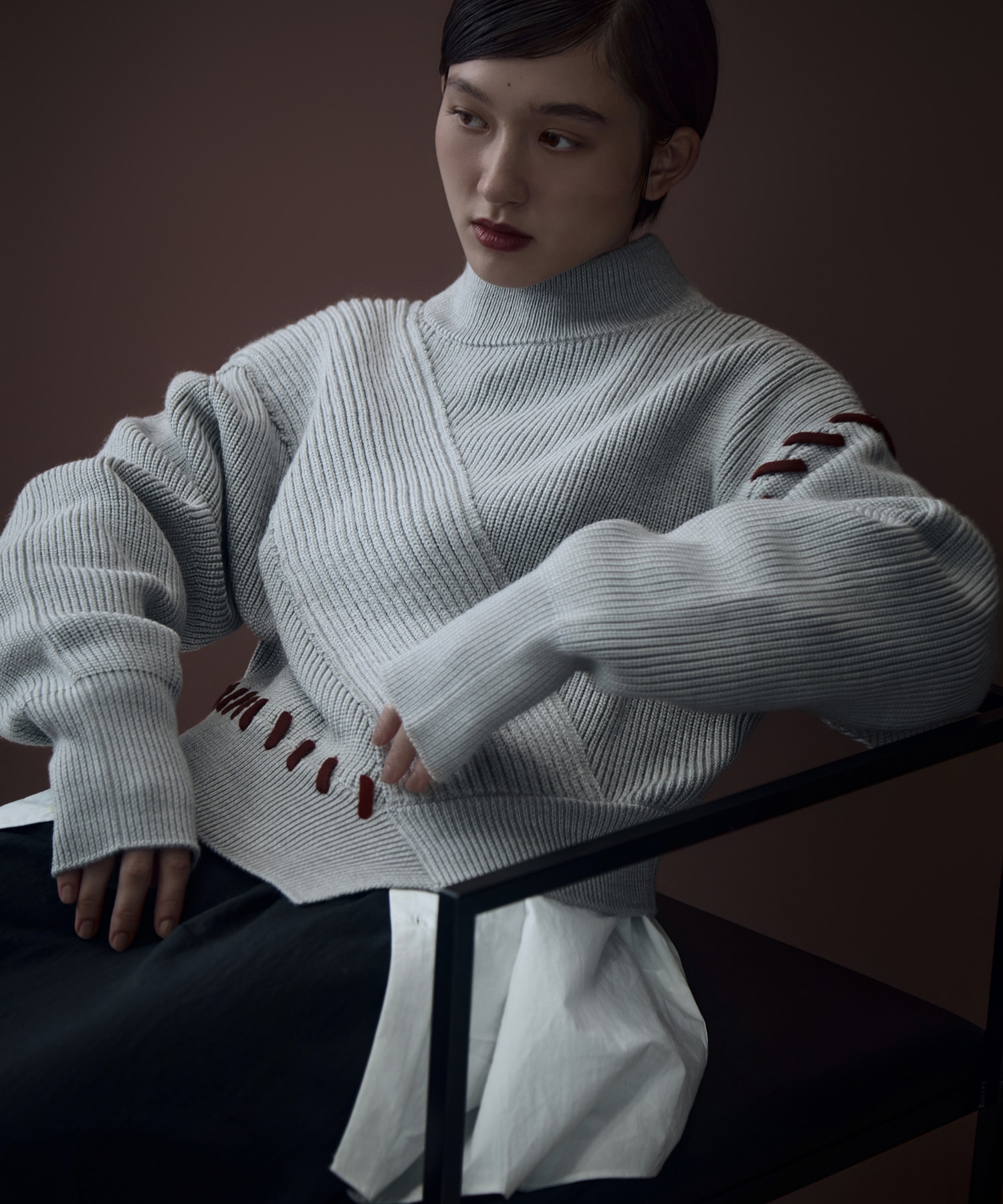 別注Asymmetrical Stitch Rib knit