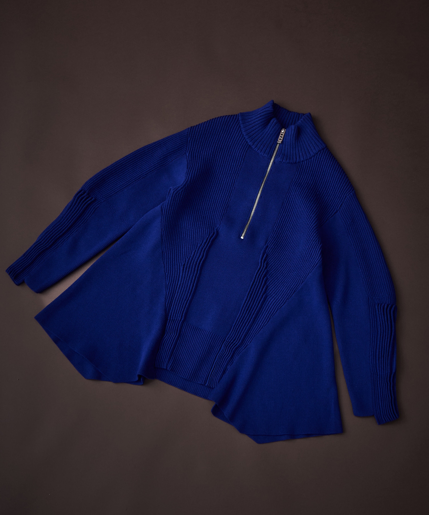 PIN TUCK HALF ZIP TOP