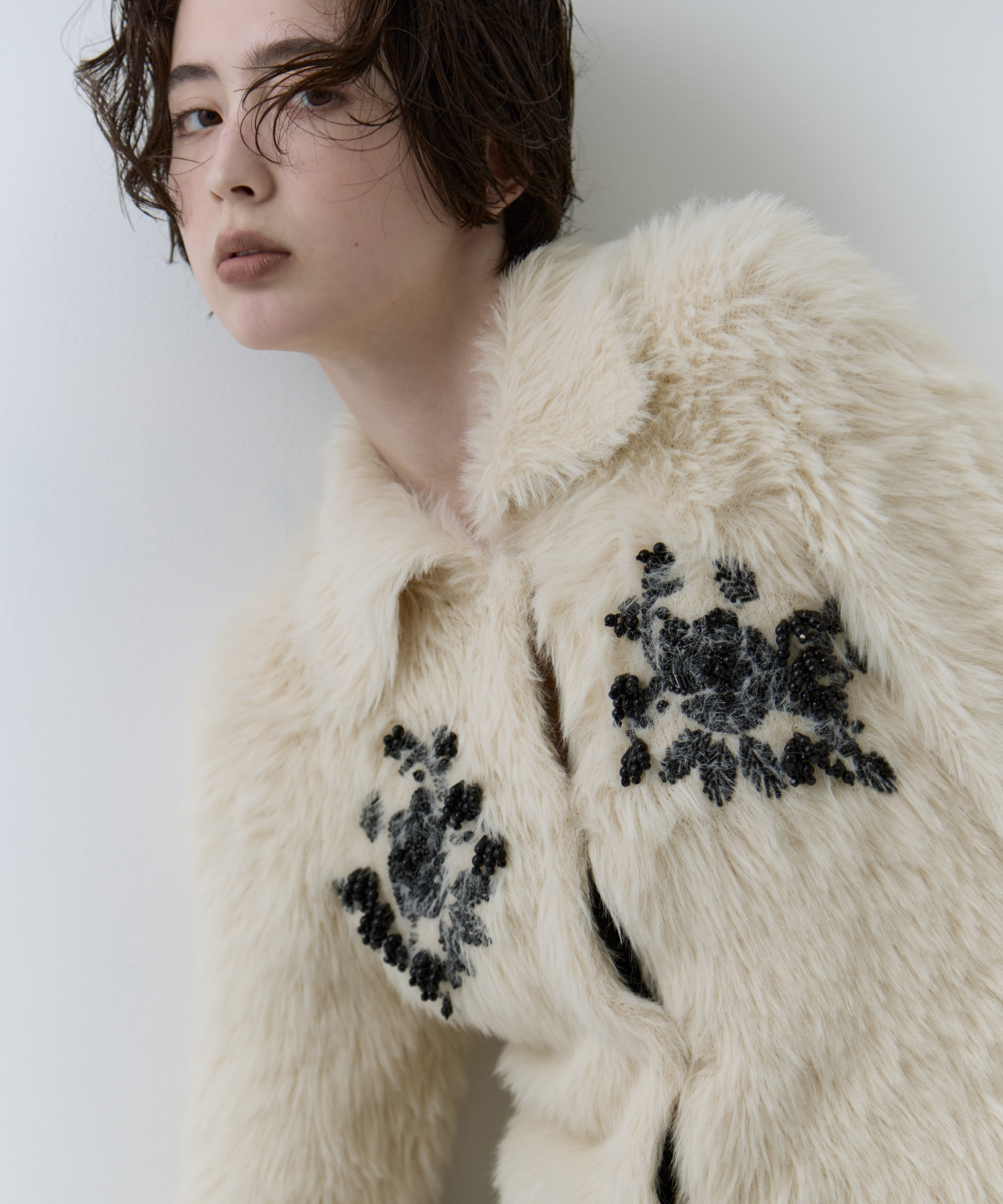 別注 シャギービジューカーディガン