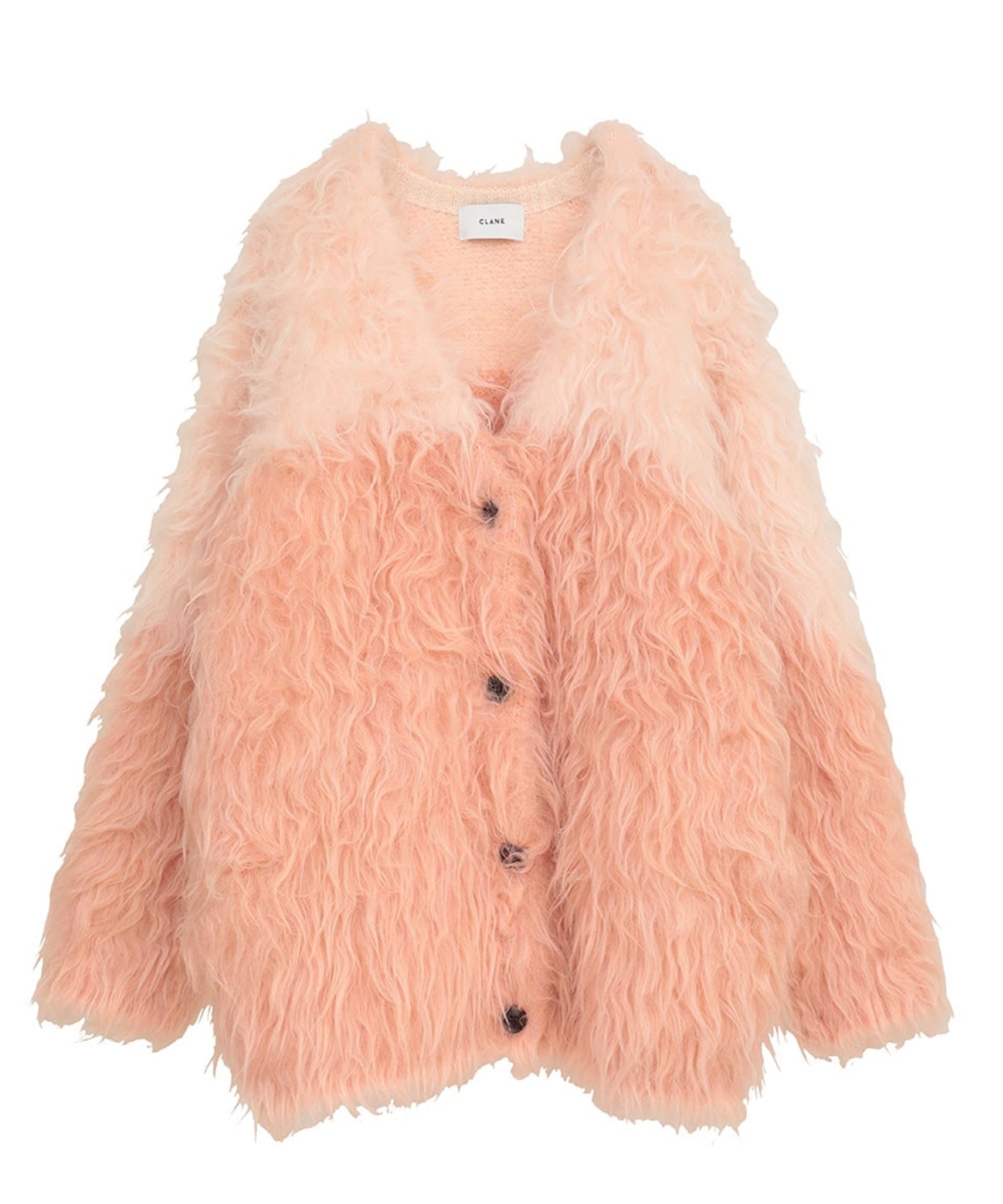 BI COLOR SHAGGY KNIT CARDIGAN