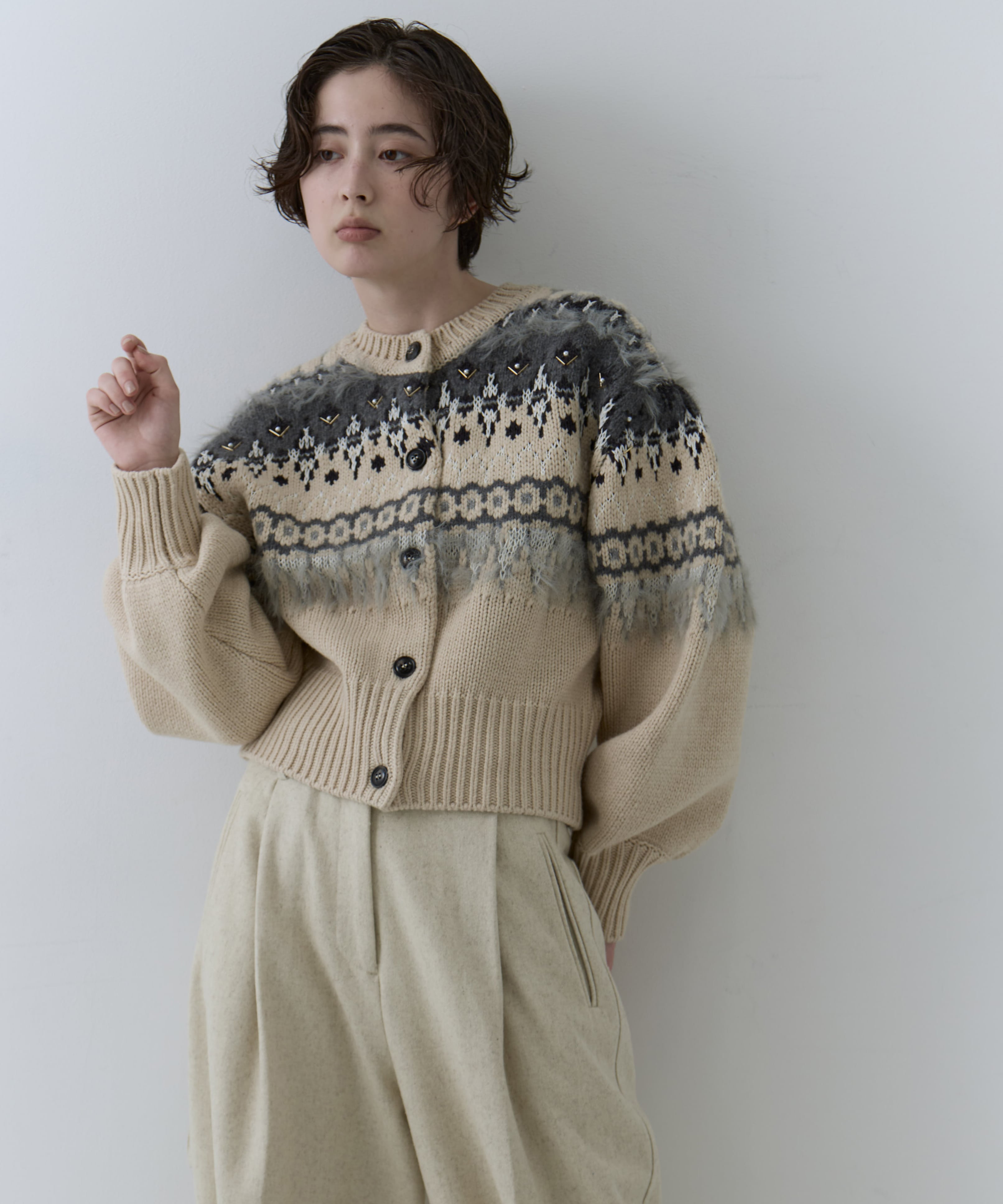 UND 2WAY LADY NORDIC KNIT CARDIGAN