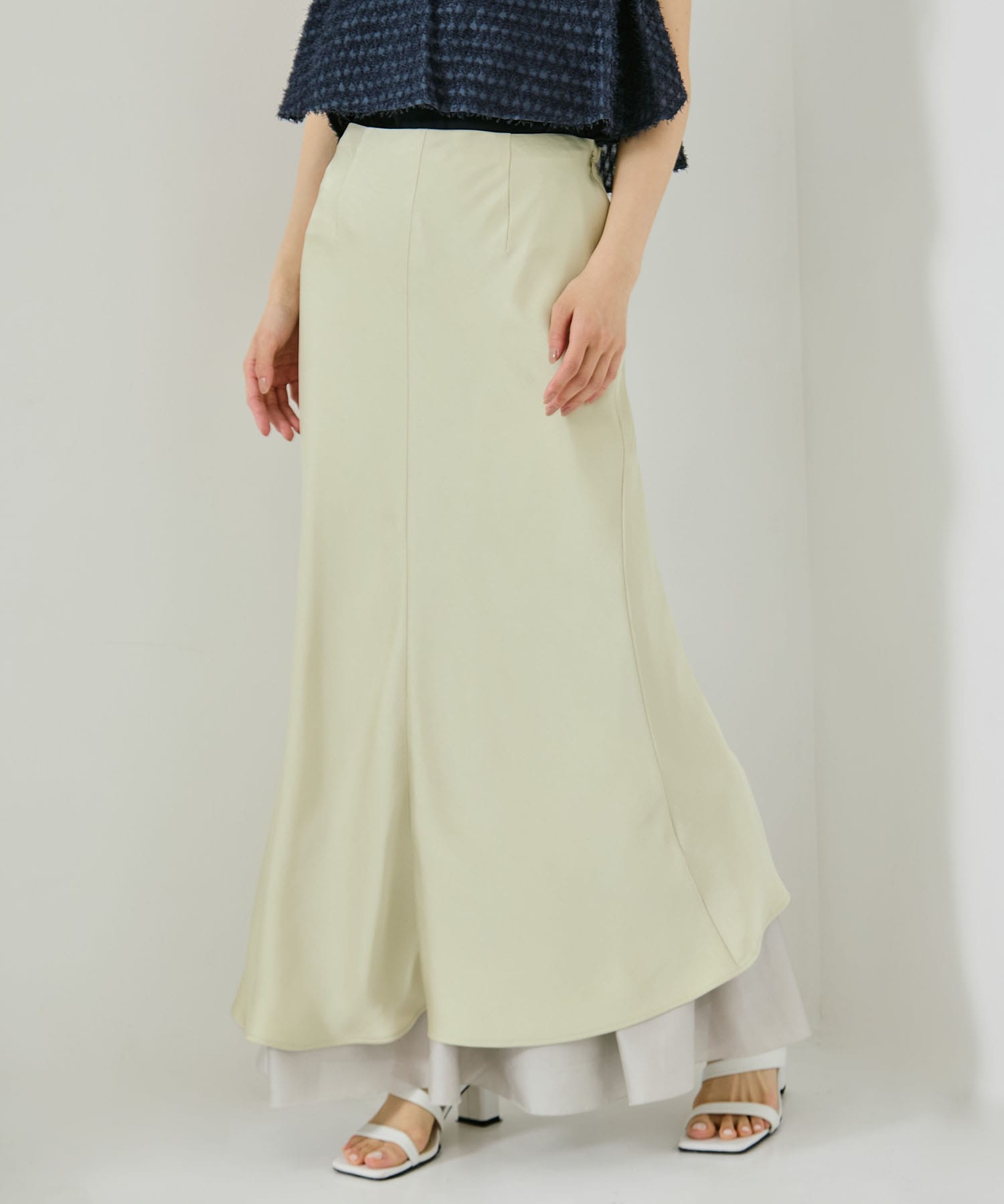 LAYERED SATIN MERMAID SKIRT
