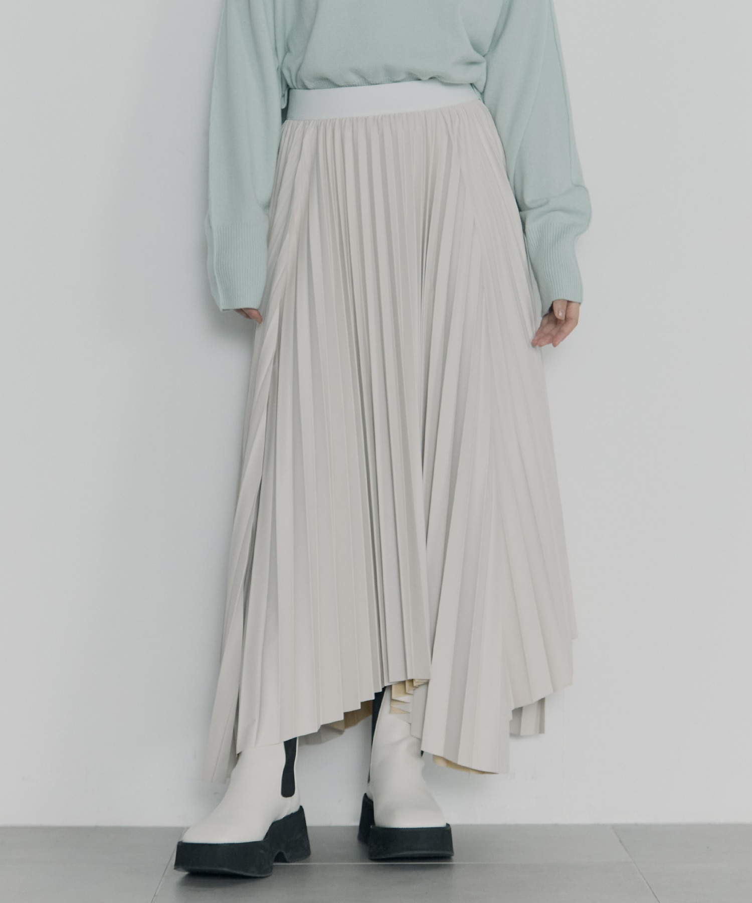 Faux Leather Pleated SK