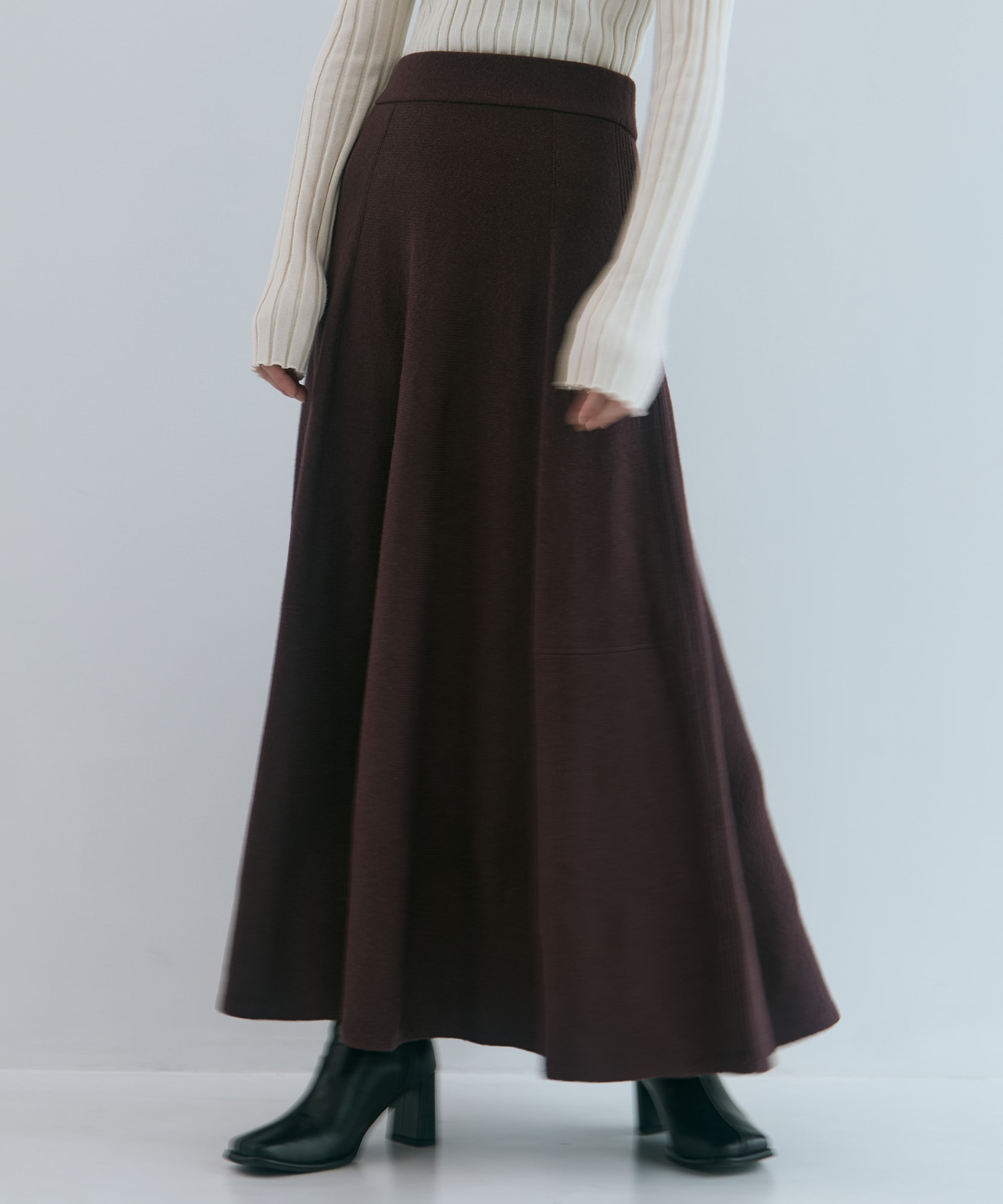 別注 CASHMERE FLARE LONG SKIRT