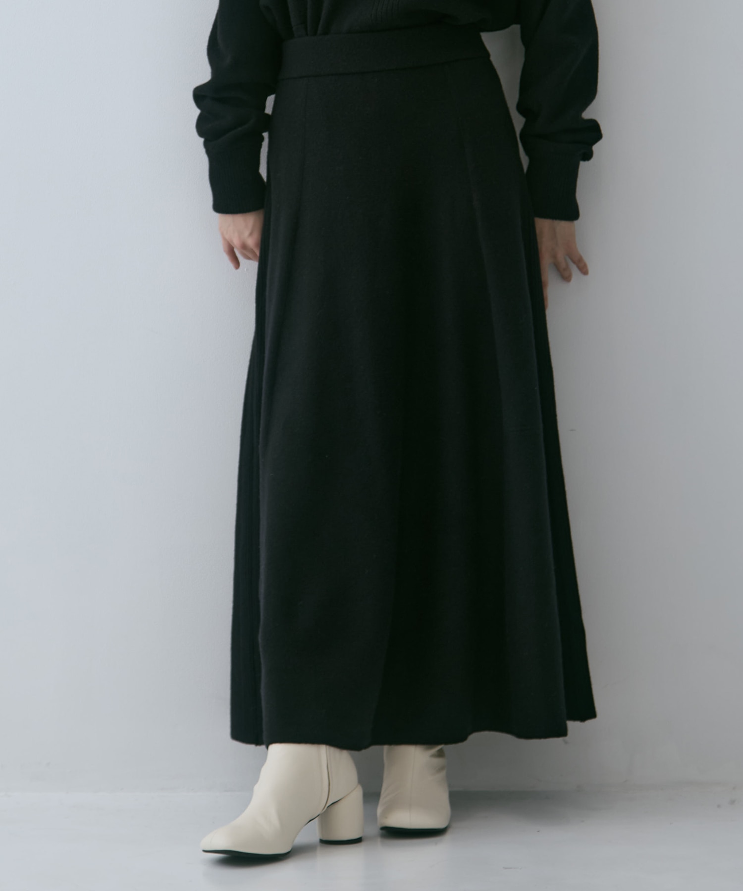 別注 CASHMERE FLARE LONG SKIRT