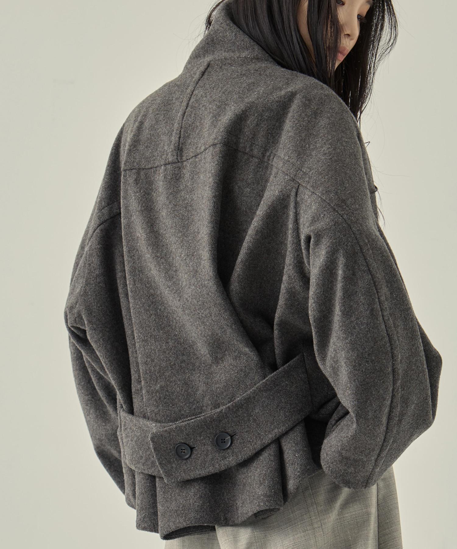 Stand Collar Wool Blouson