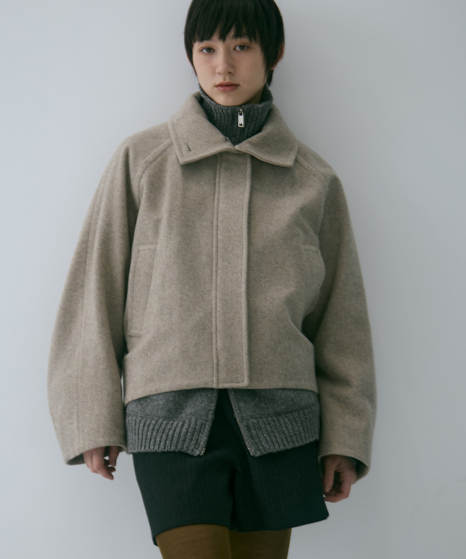 Stand Collar Wool Blouson