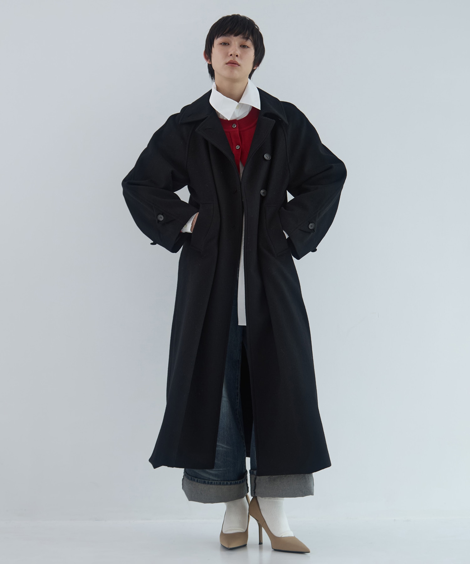Stand Collar Wool Coat