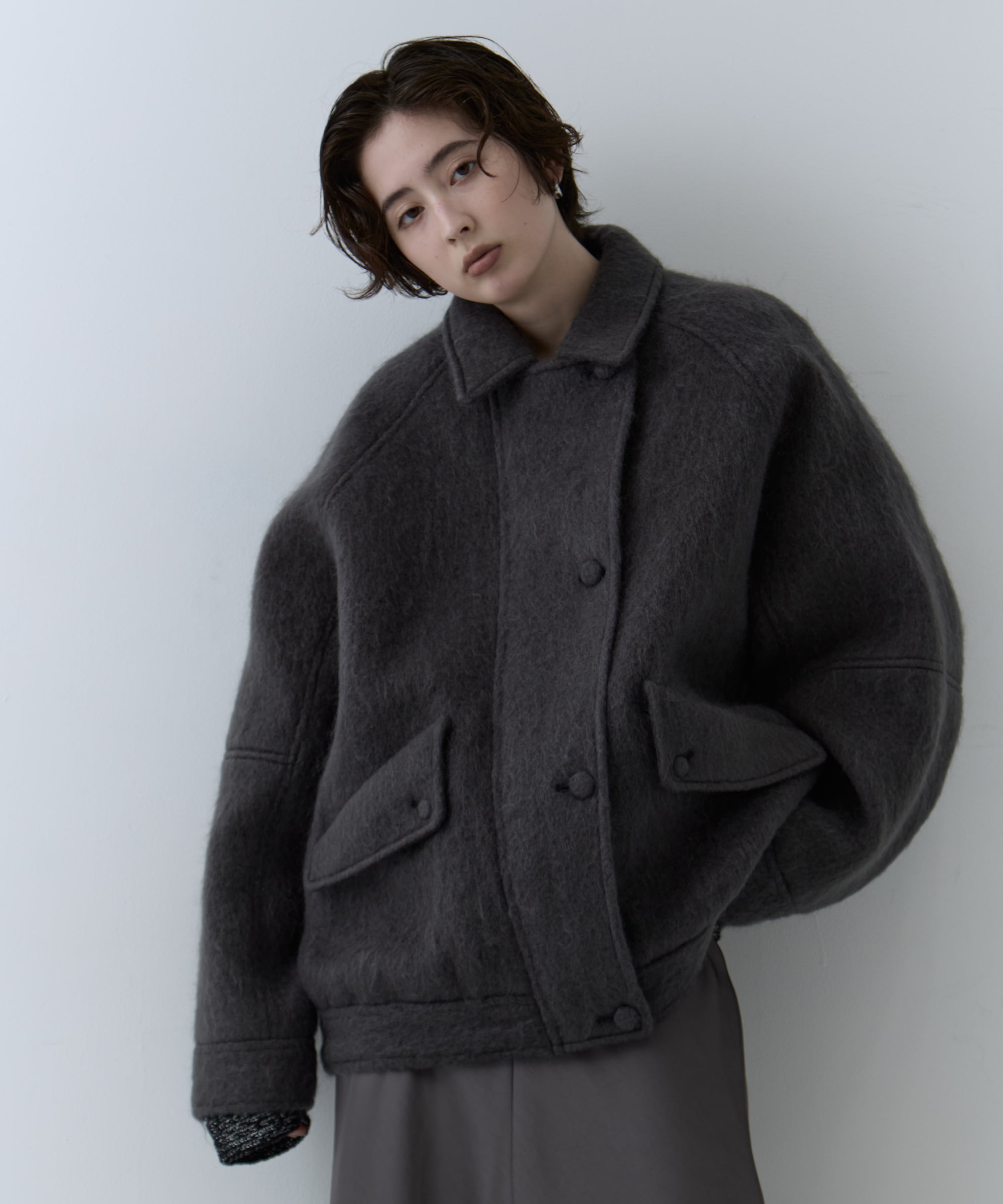 UND MOHAIR SHAGGY FLIGHT JACKET