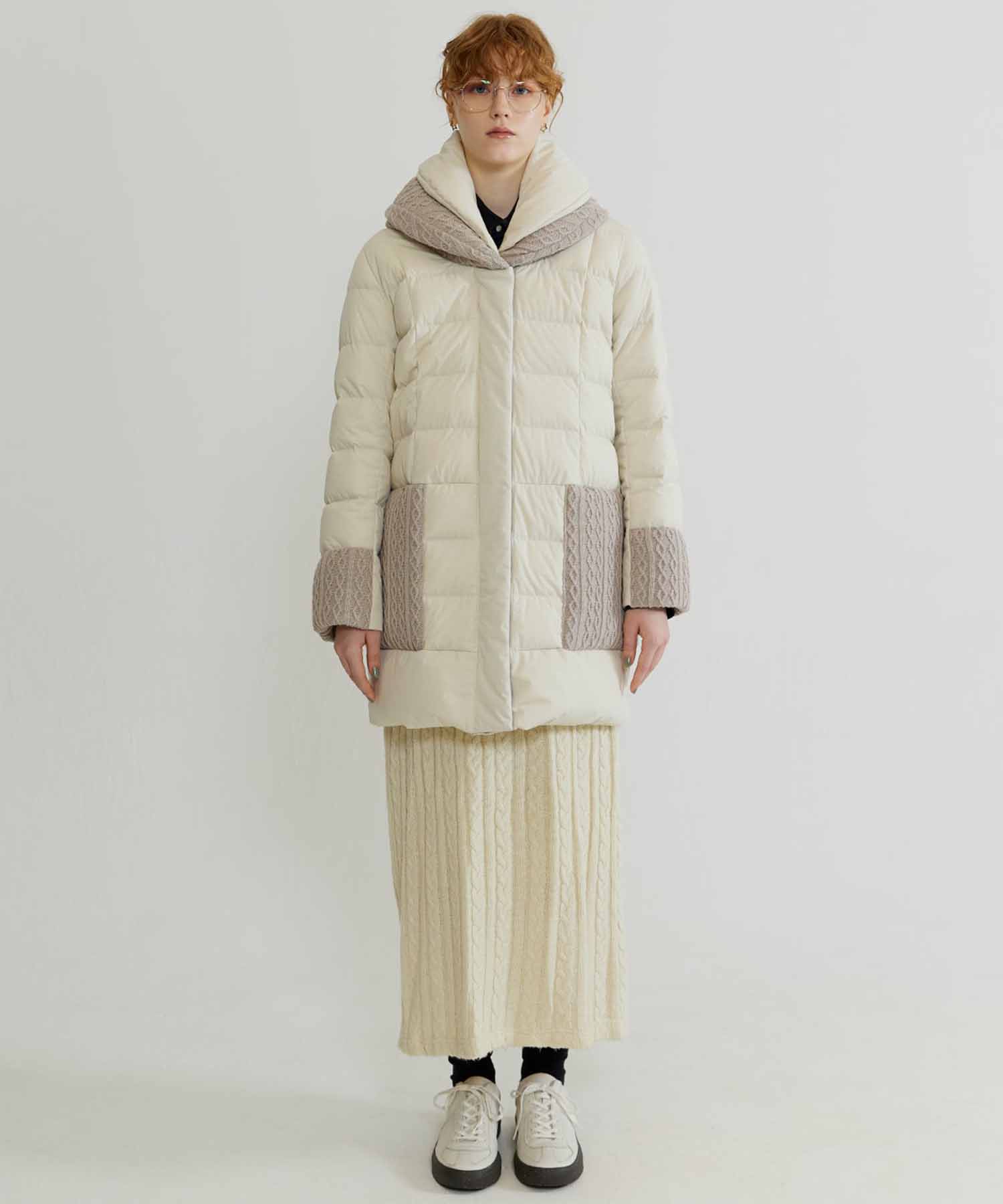 Two Piece Collar Knit Coat