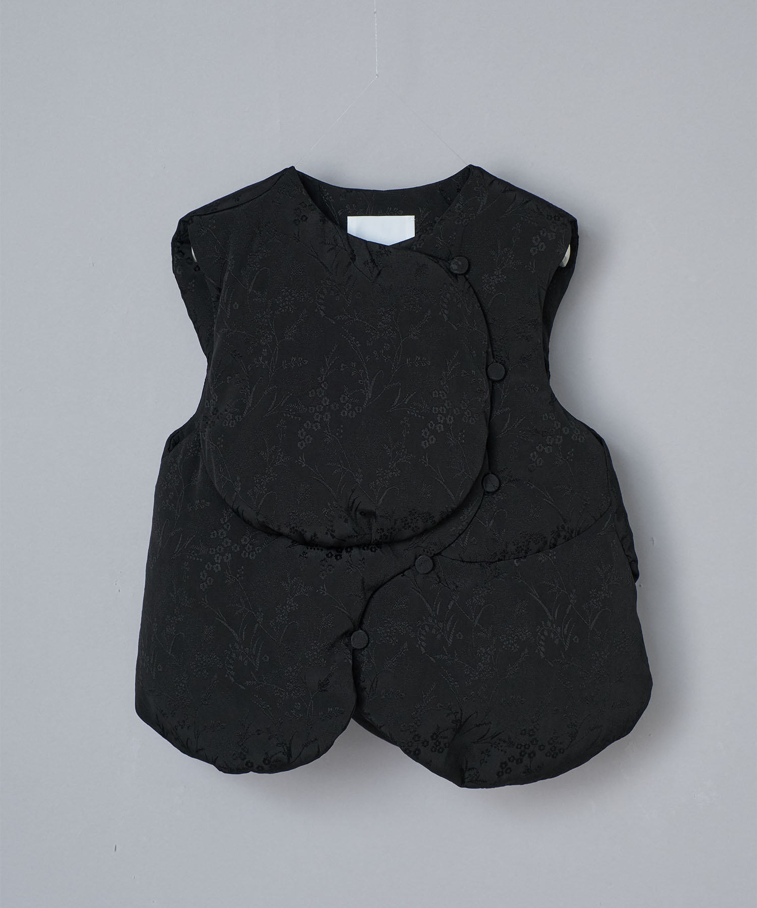 Floral Jacquard Rounded Down Vest