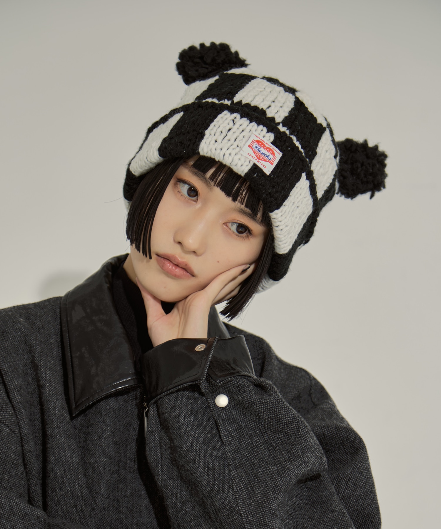 Checkered Flag Bear Beanie