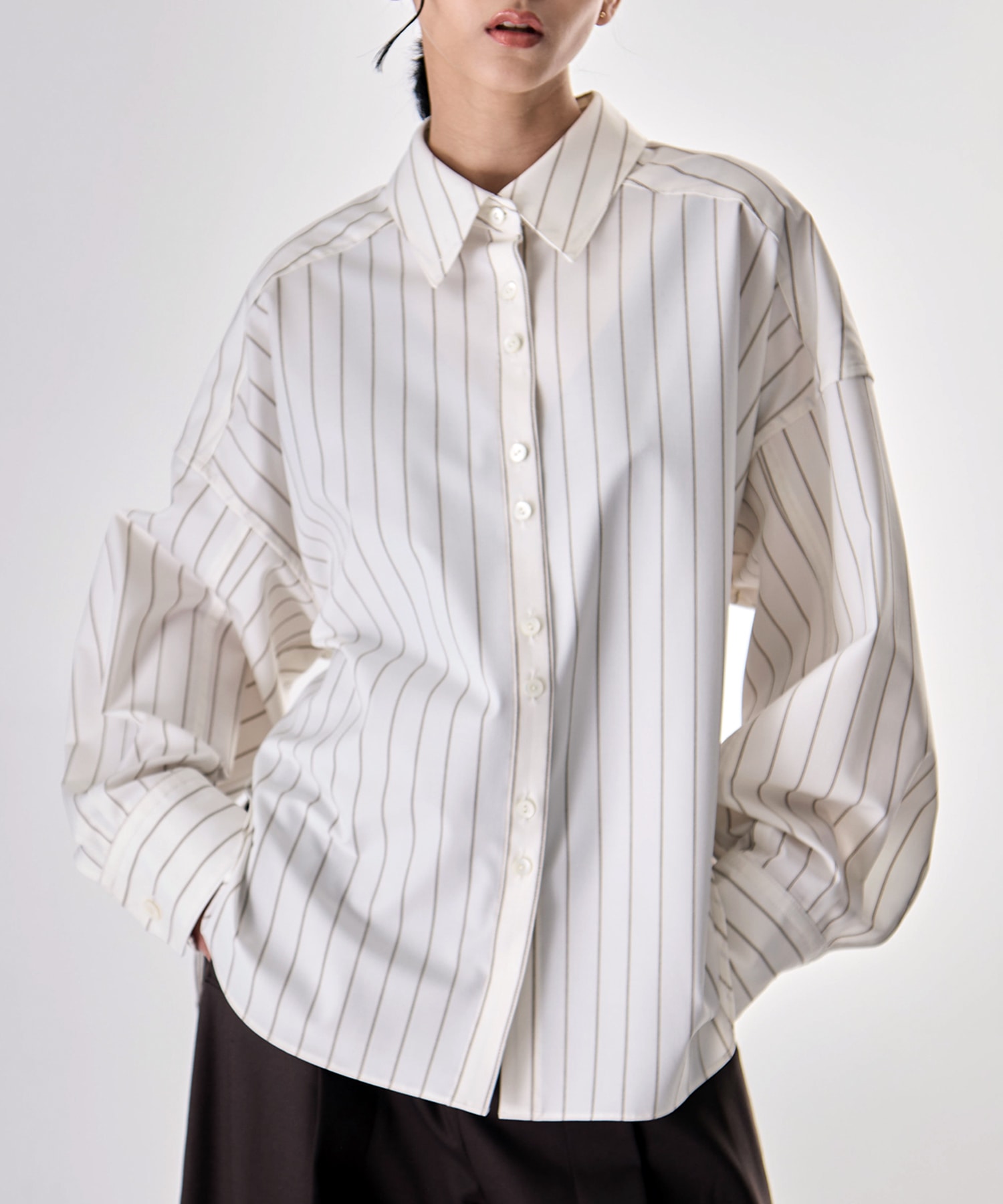 Wide Stripe 2way Shirt