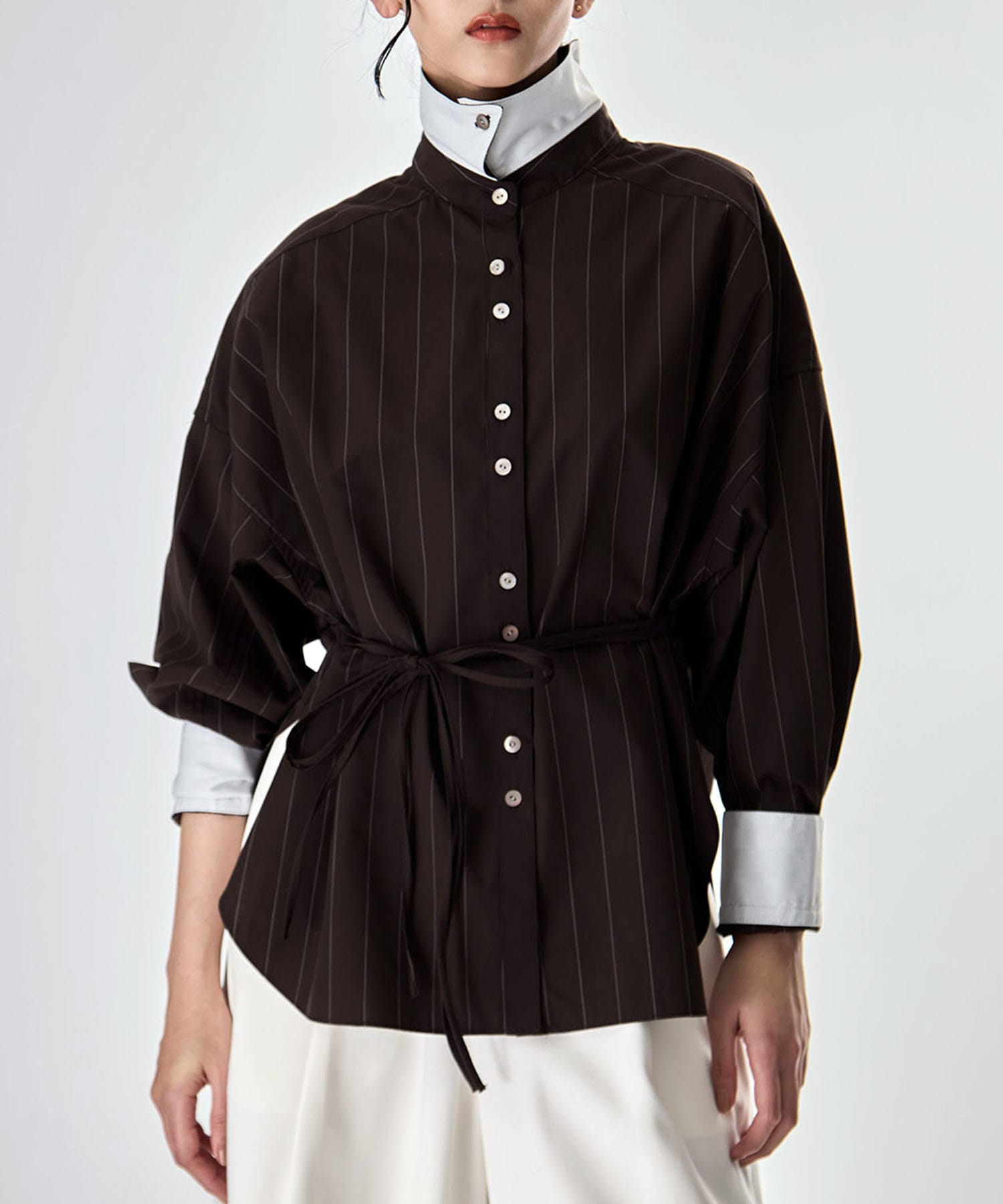 Wide Stripe 2way Shirt
