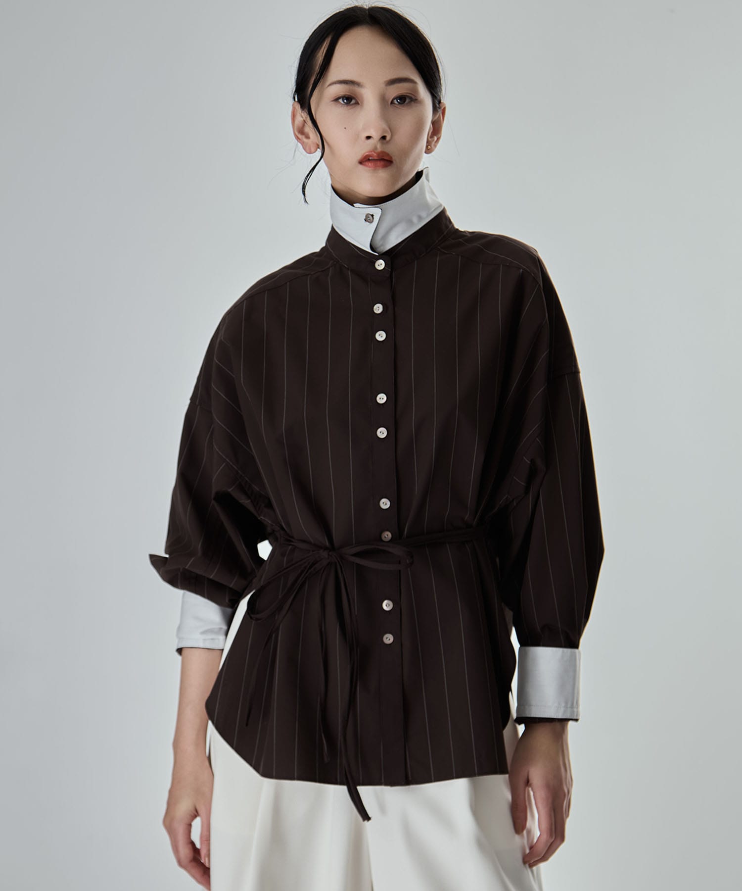 Wide Stripe 2way Shirt