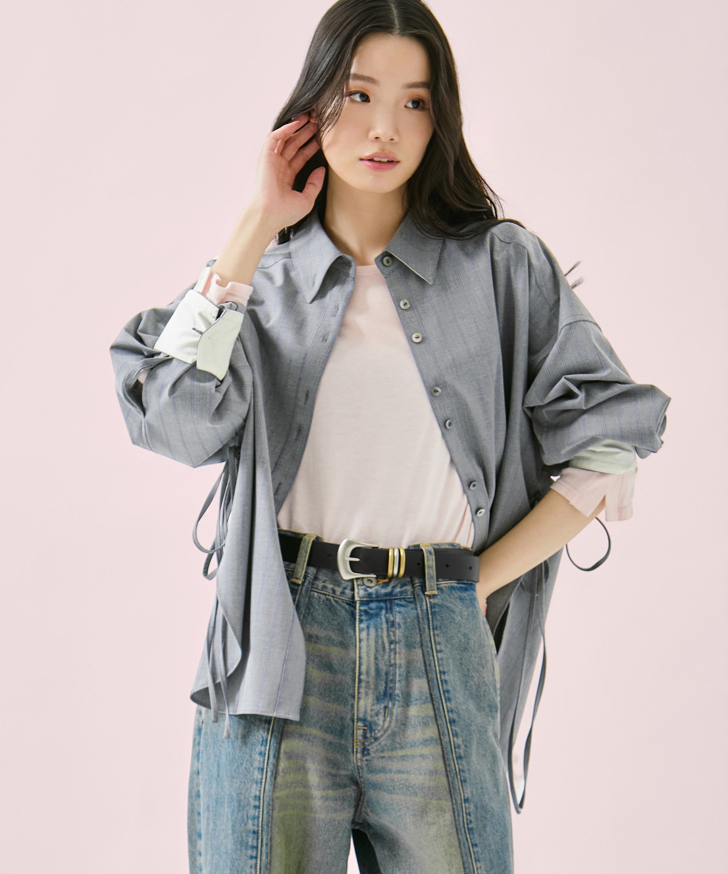 Wide Stripe 2way Shirt