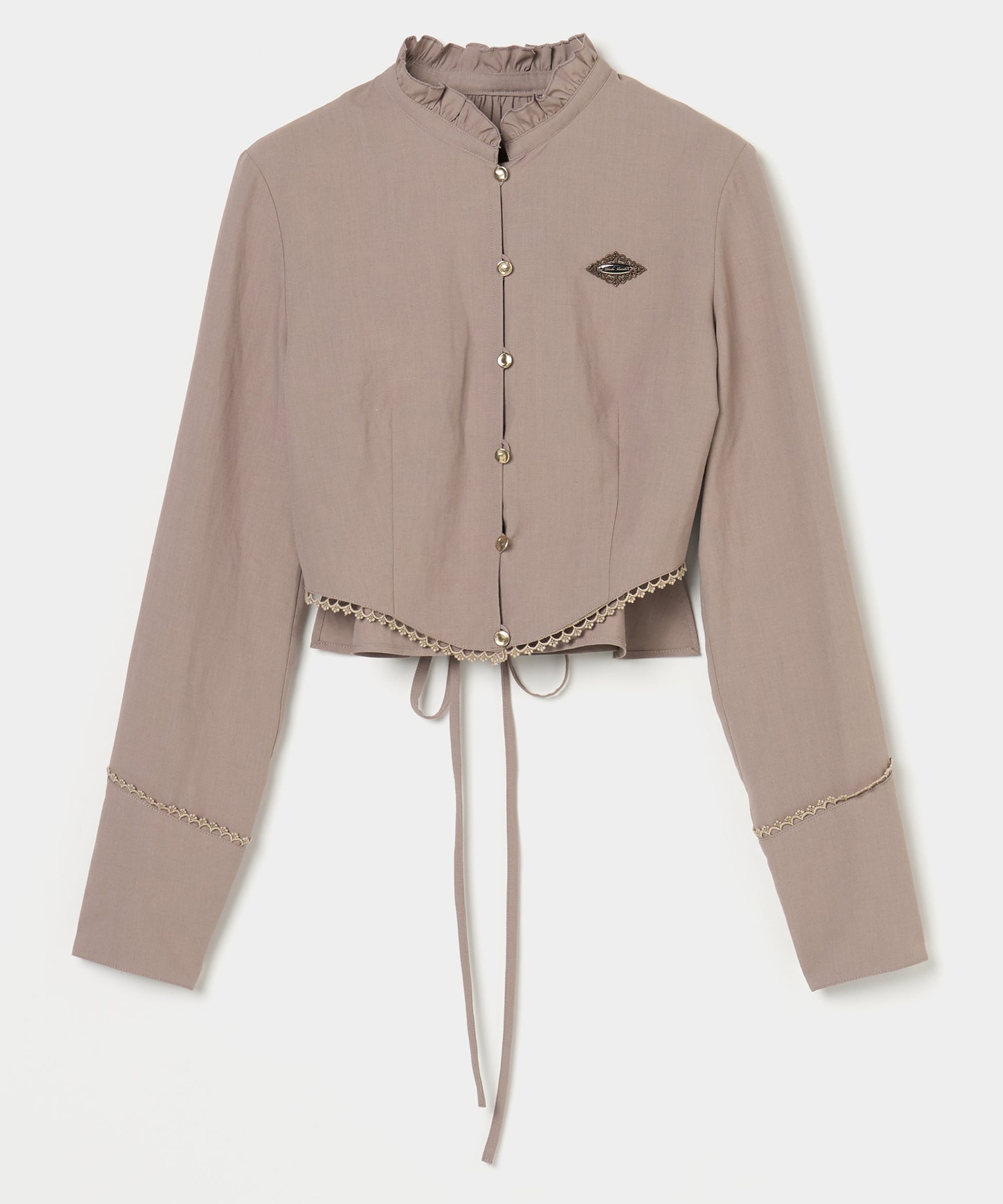 back curtain cropped blouse