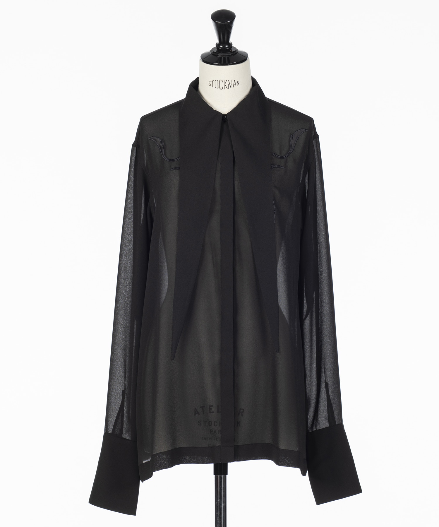 EMBROIDERED SHEER SHIRT