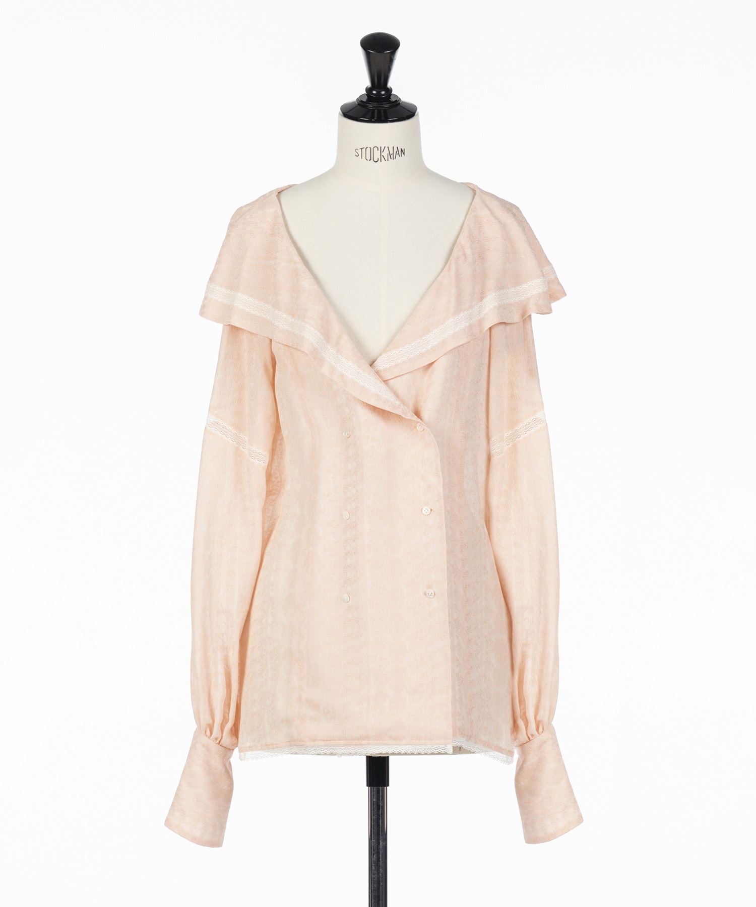 LACE JACQUARD SAILOR COLLAR BLOUSE