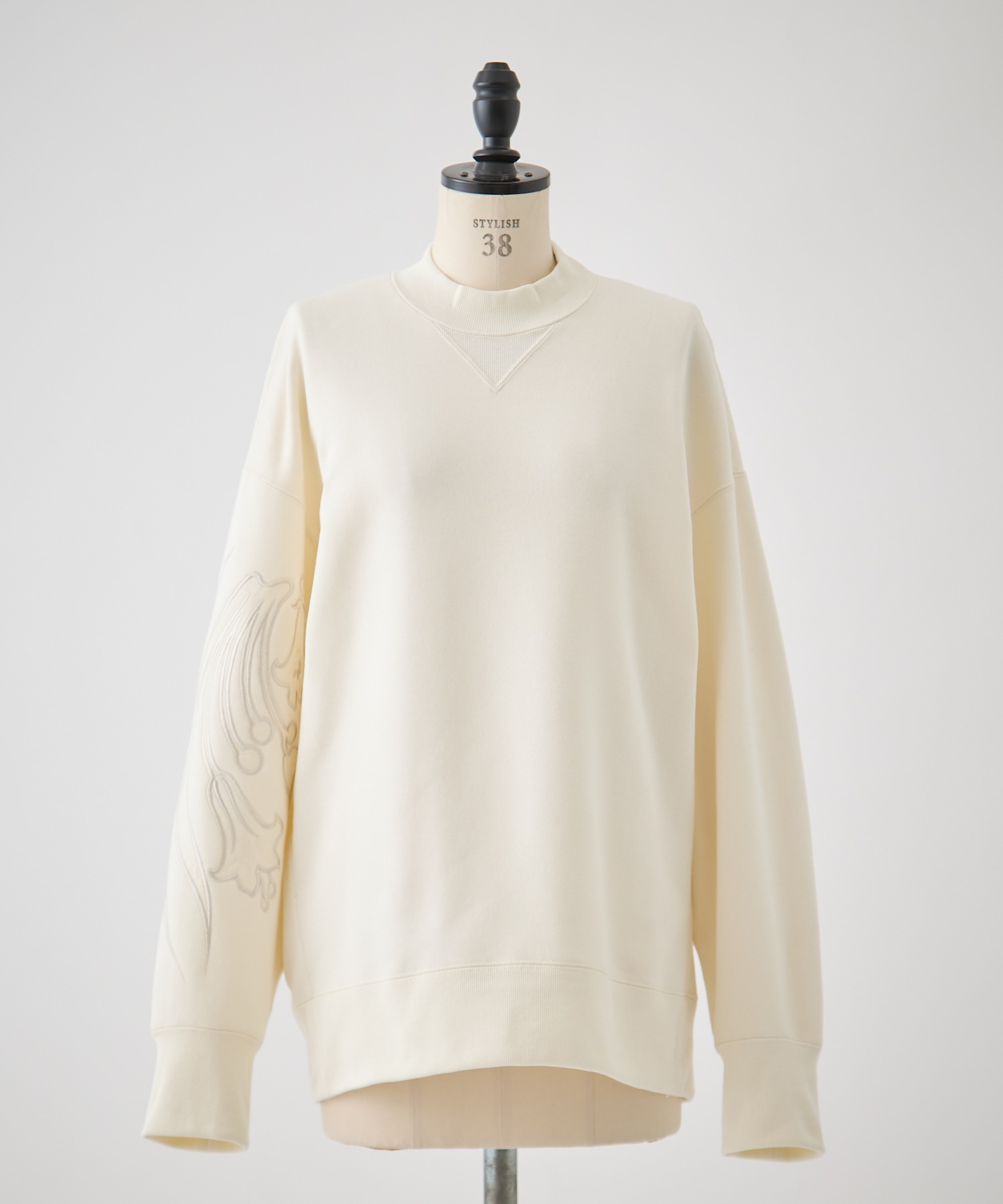 Floral Embroidery Oversized Sweat Top