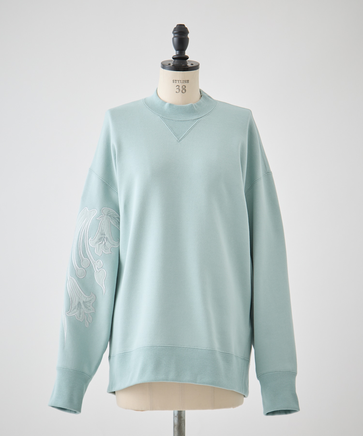 Floral Embroidery Oversized Sweat Top