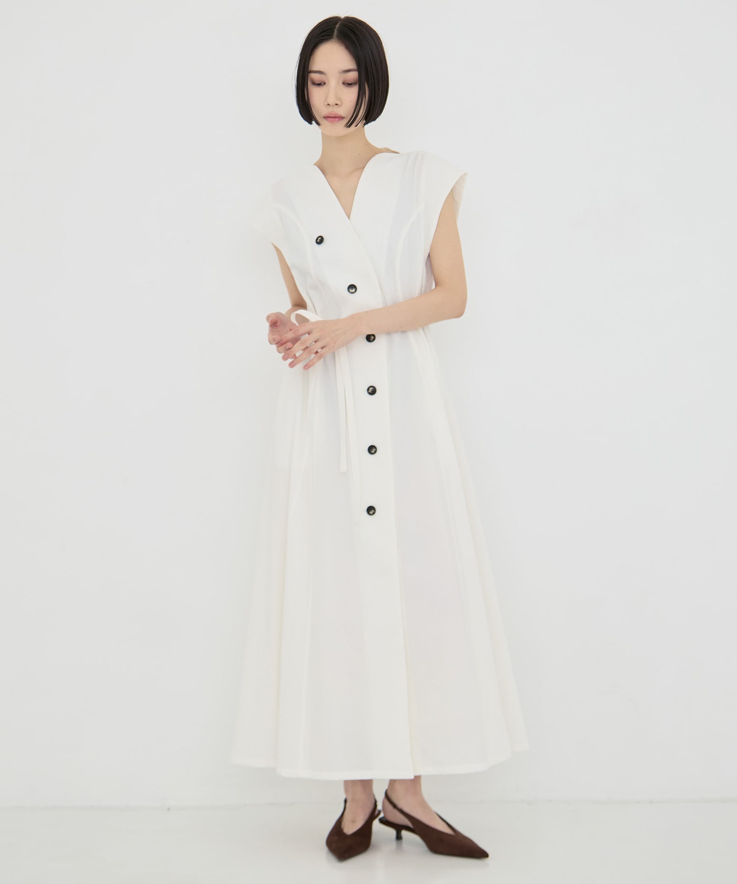 Sesilia asymmetry panel dress