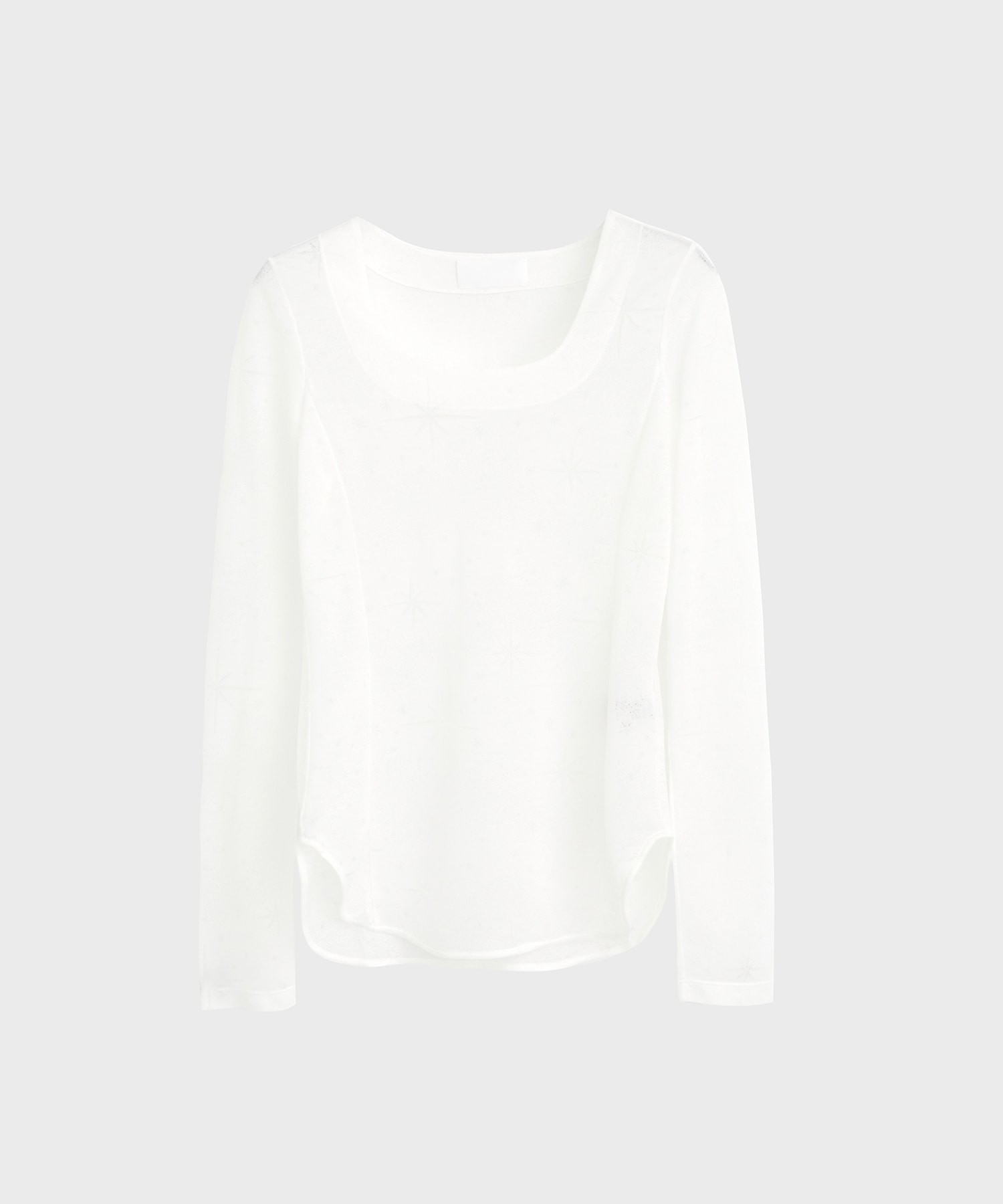 Starry Jersey Square Neck Sheer Top