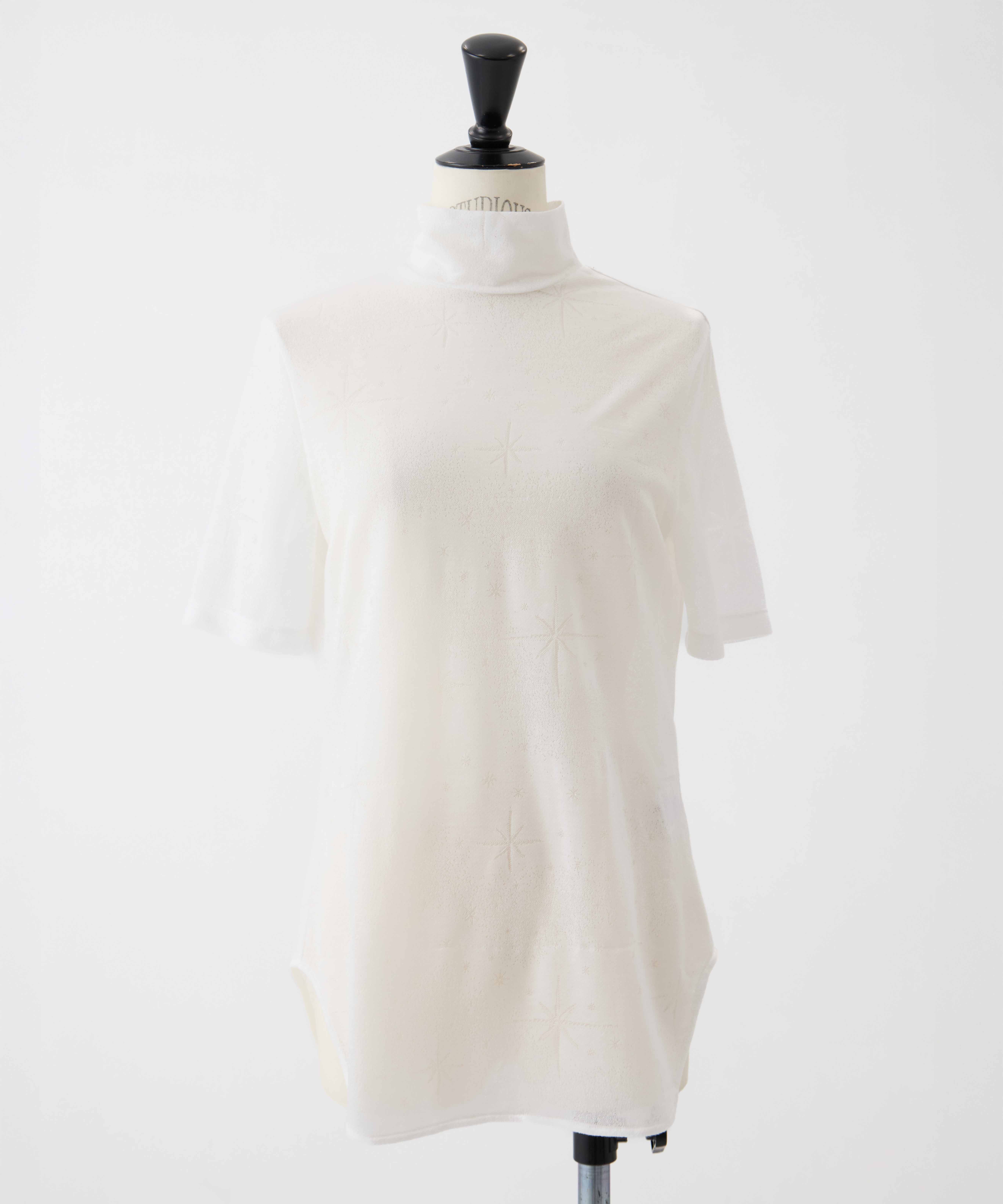 Starry Jersey Short Sleeve Sheer Top