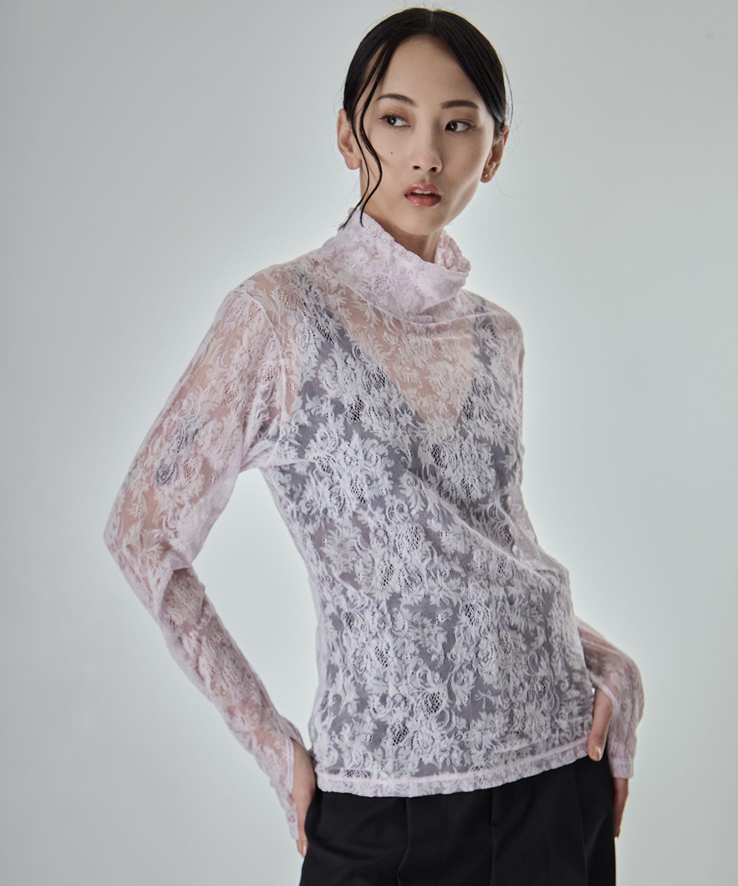 Stretch Flocky Lace Top