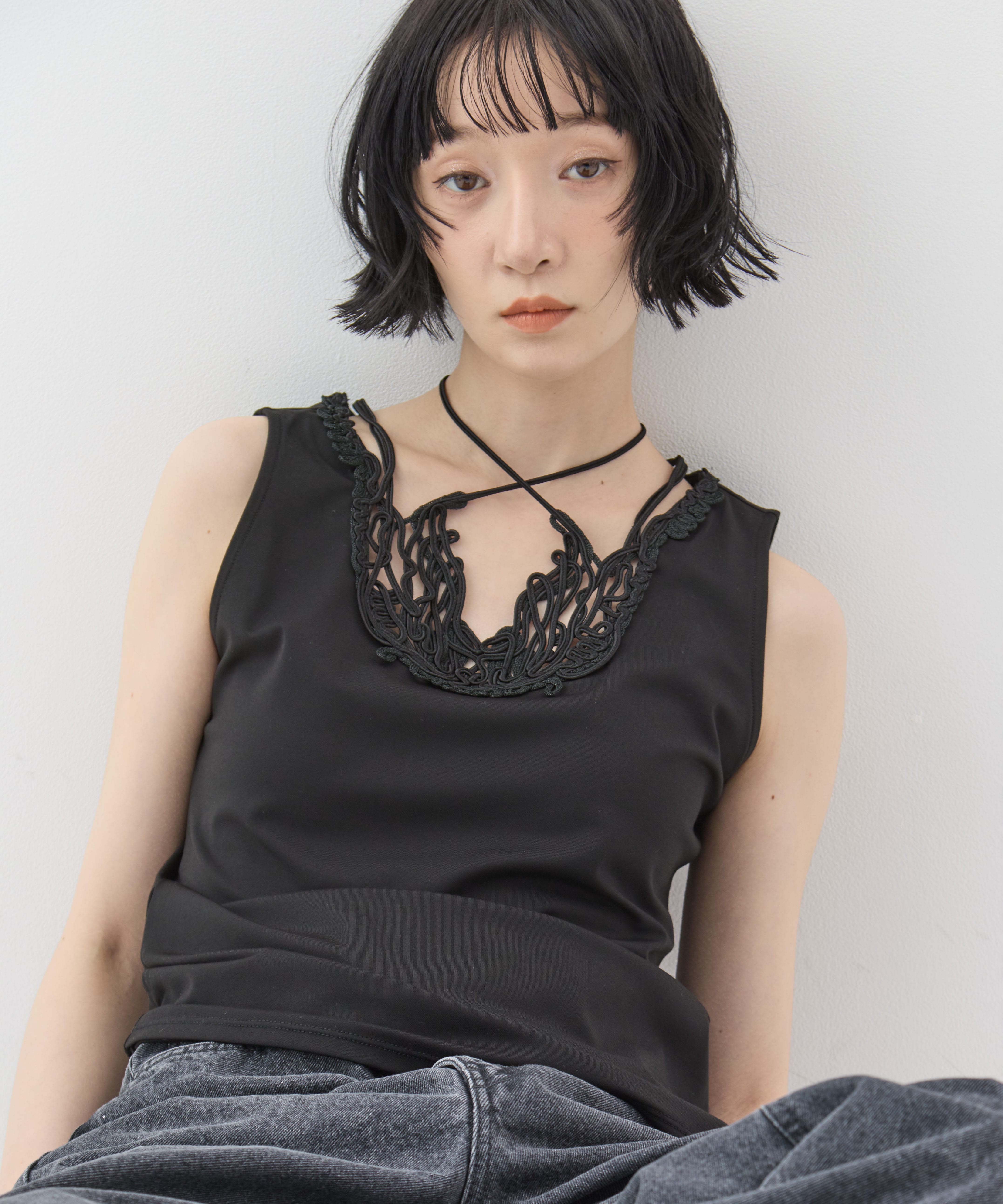 別注embroiddered tops