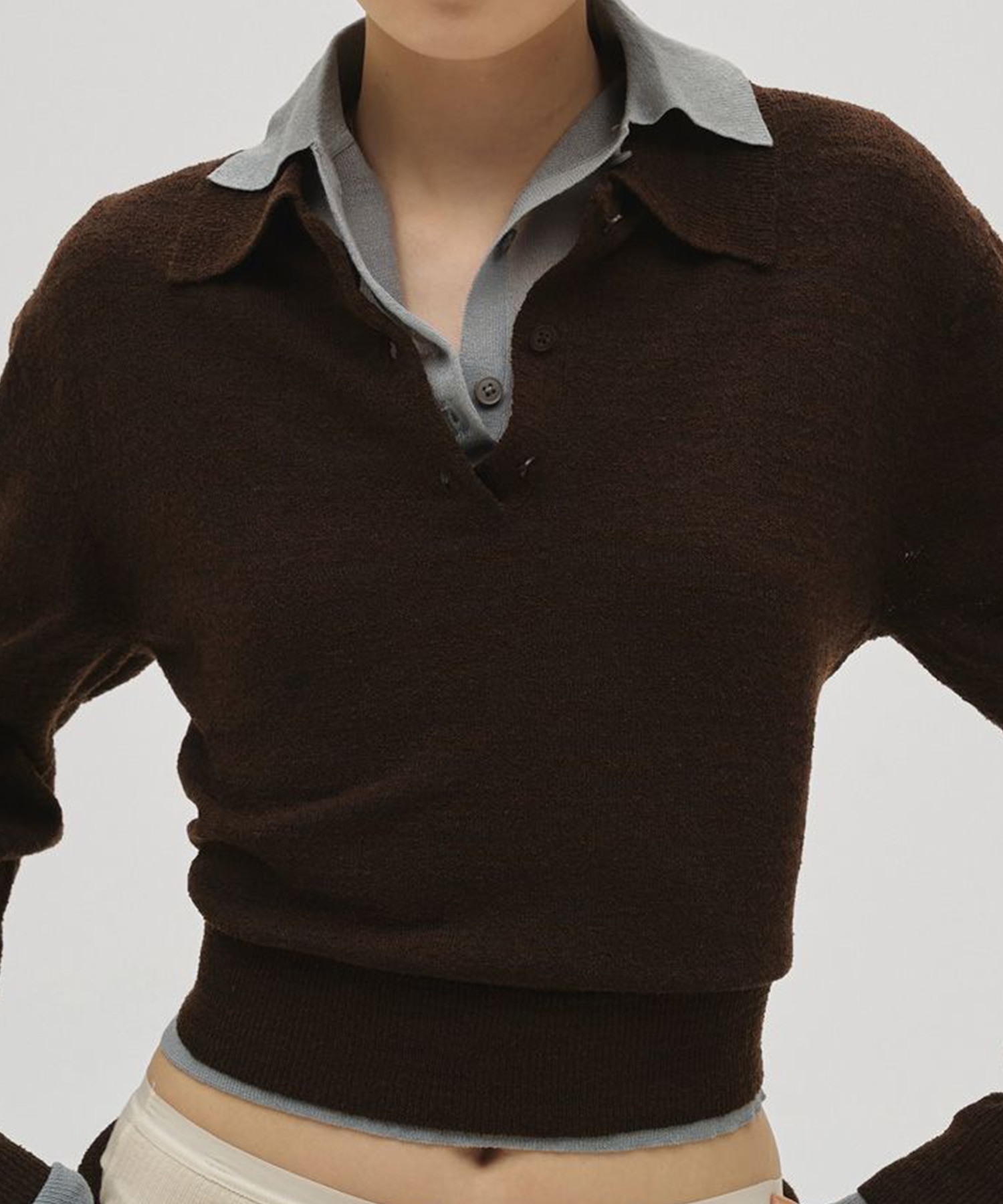 Layered Polo Knit